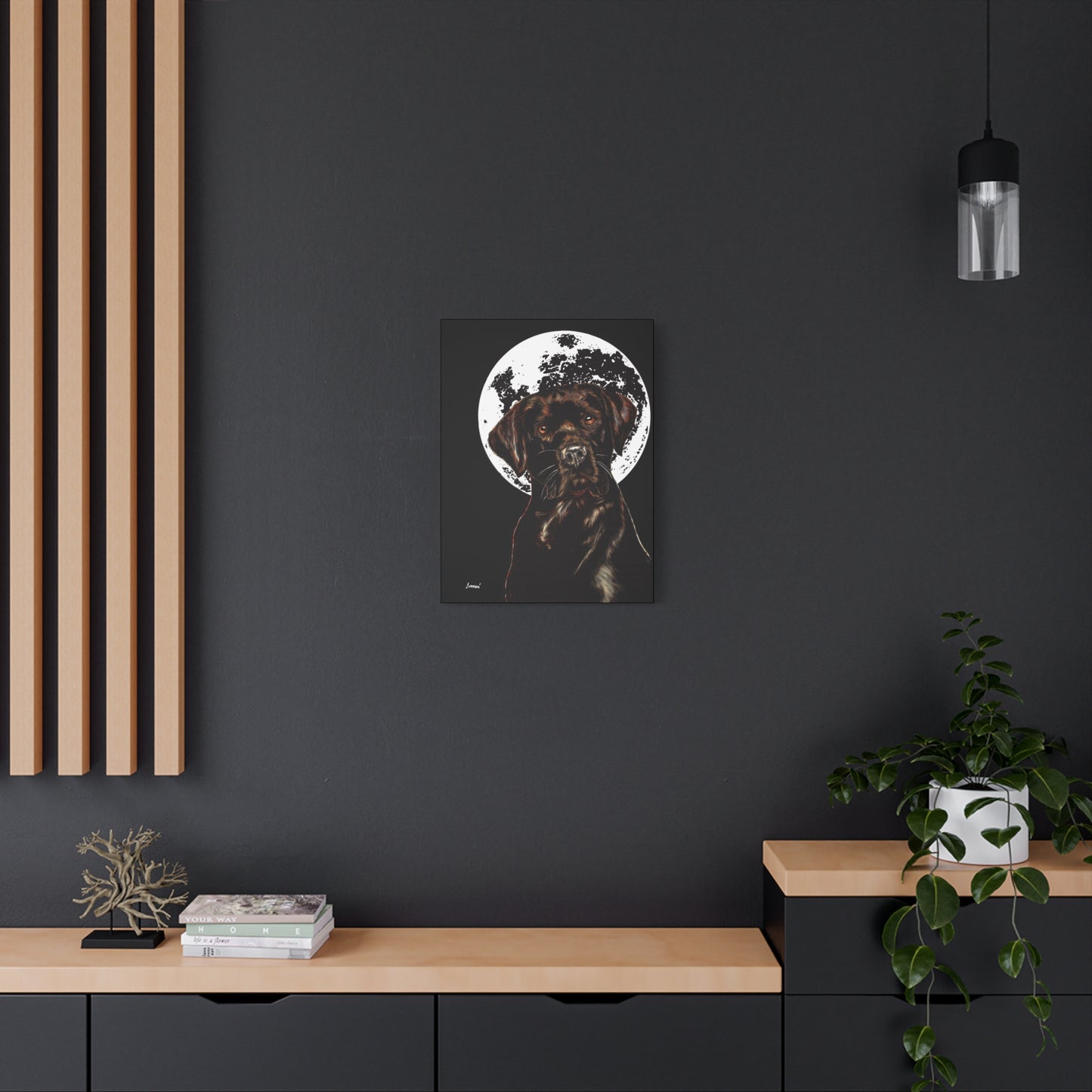 Chocolate Lab in Moonlight Wall Art Print of the Original