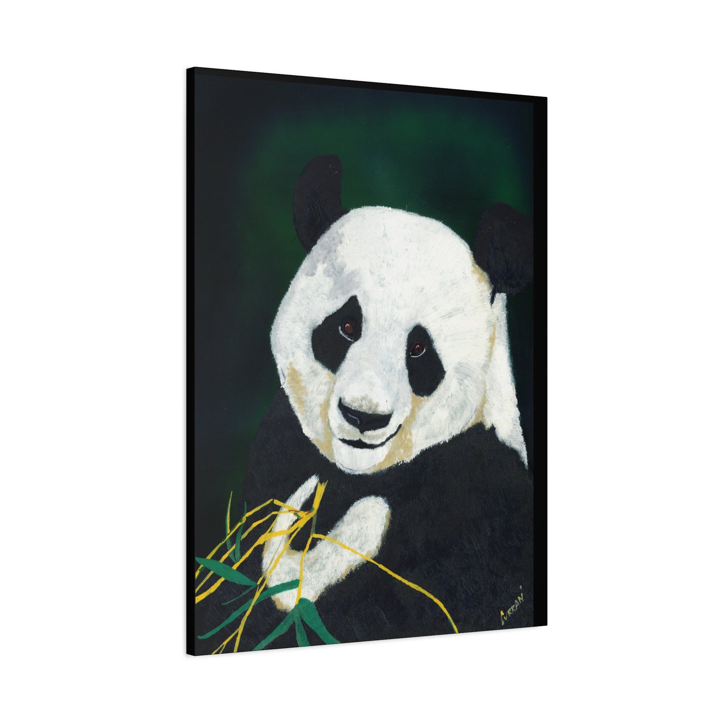 Panda Wall Art, Panda Print, Wildlife Art, Hand-Painted Panda, Nature Wall Decor, Bamboo Forest Art, Animal Lover Gift, Zen Decor. Printed on Matte Canvas, Stretched, 1.25"