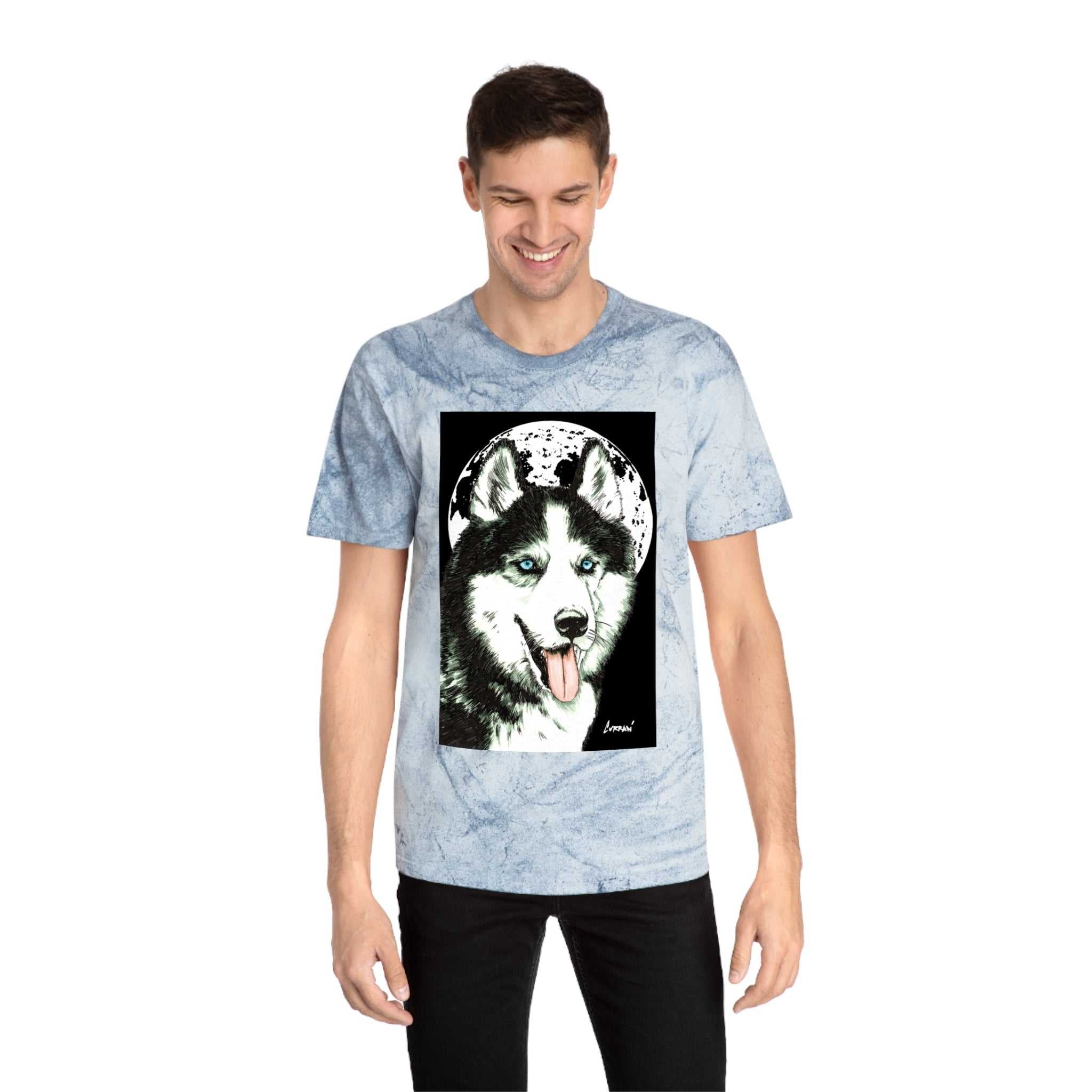 Siberian Husky Moon Graphic Tee for Animal Lovers