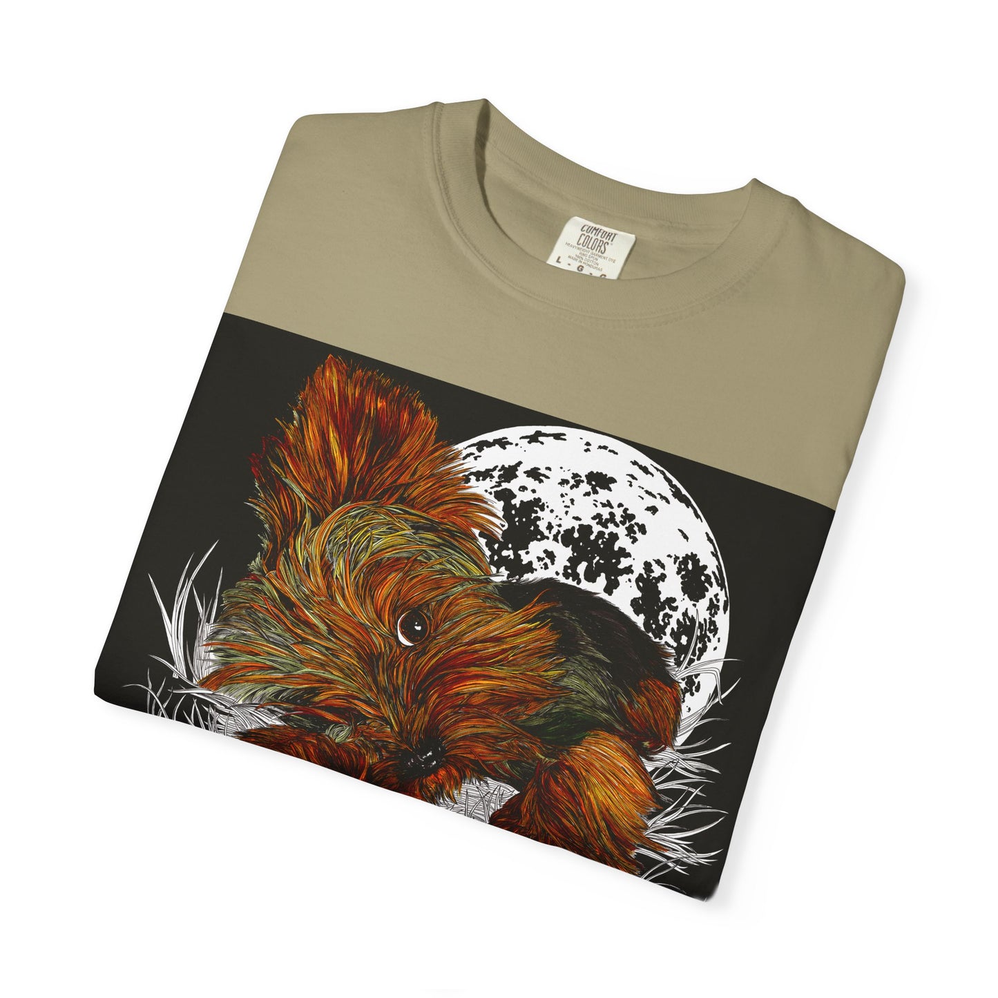 Yorkie Terrier Unisex Garment-Dyed T-Shirt – Original Hand-Drawn Art