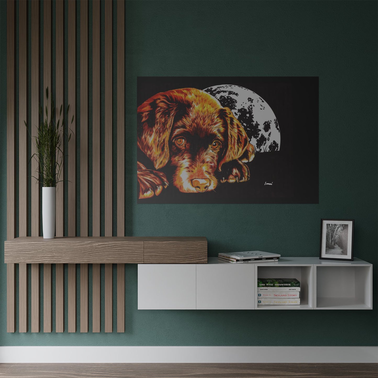 Chocolate Lab Puppy Adorable Dog Satin Poster