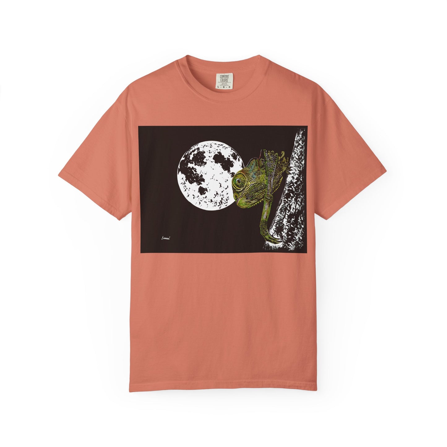 Moonlit Chameleon Unisex T-Shirt - Nature-Inspired Art Tee for Wildlife Lovers