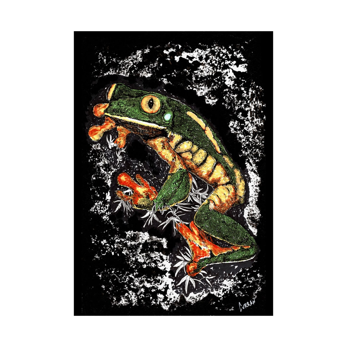 Vibrant Frog Satin Poster - 300gsm Art Print for Nature Lovers