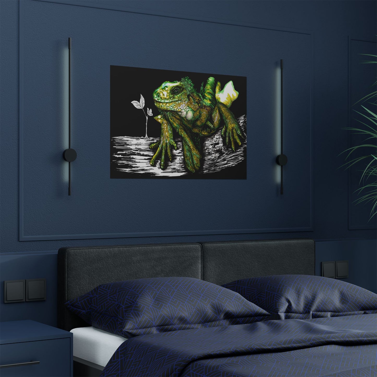 Vibrant Lizard Satin Poster - Stunning 300gsm Wall Art for Nature Lovers