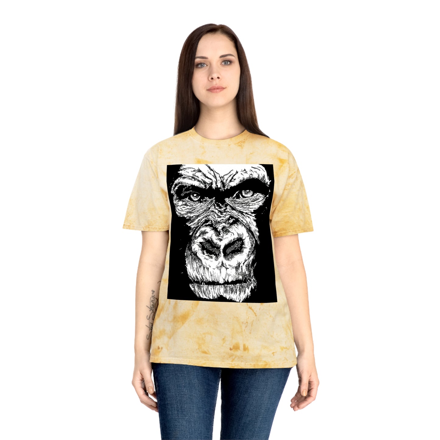 Gorilla Face Color Blast T Shirt Original Hand-Drawn Art