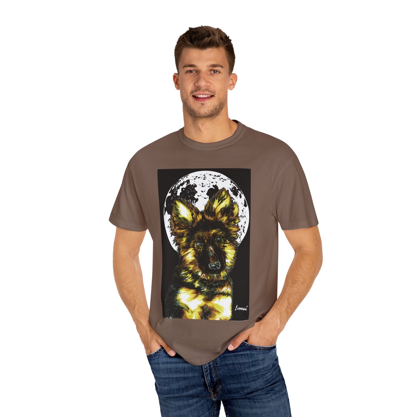 German Sheppard Puppy Unisex T-shirt - Hand Drawn Art