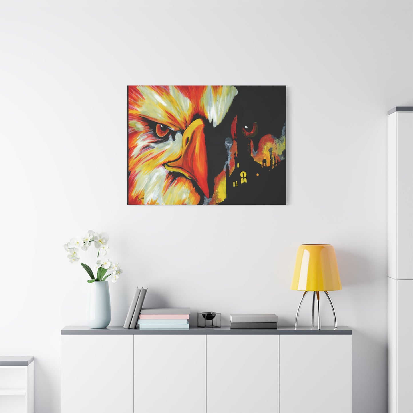 Phoenix Canvas Print, Print of my Original hand painted art printed on stretched canvas of a Phoenix