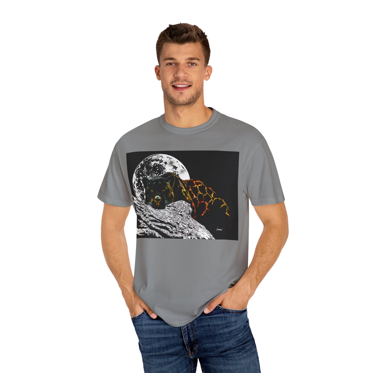 Moonlit Panther Unisex T-Shirt - Garment-Dyed Animal Tee