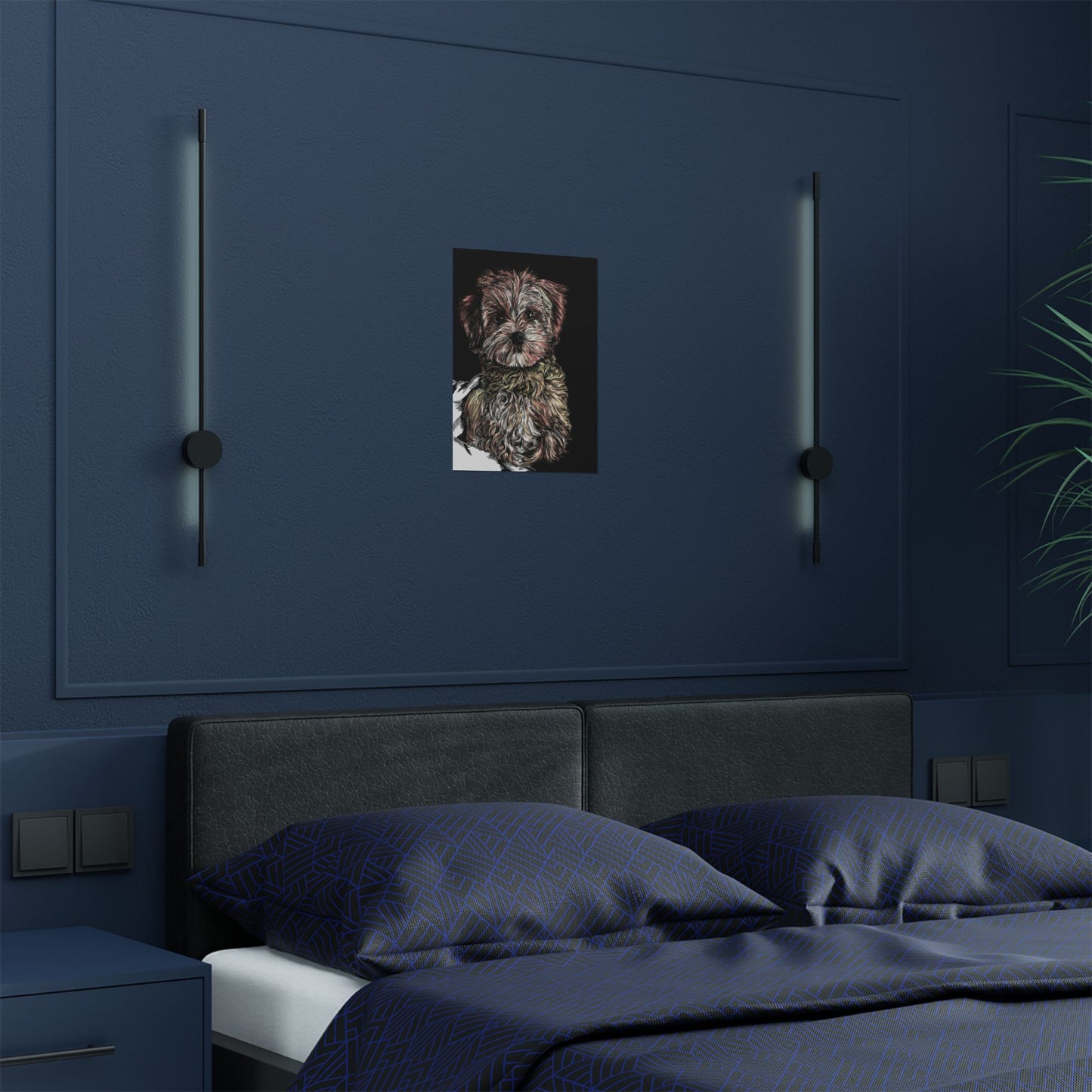 Custom Dog Portrait Satin Poster | 300gsm Pet Art Print