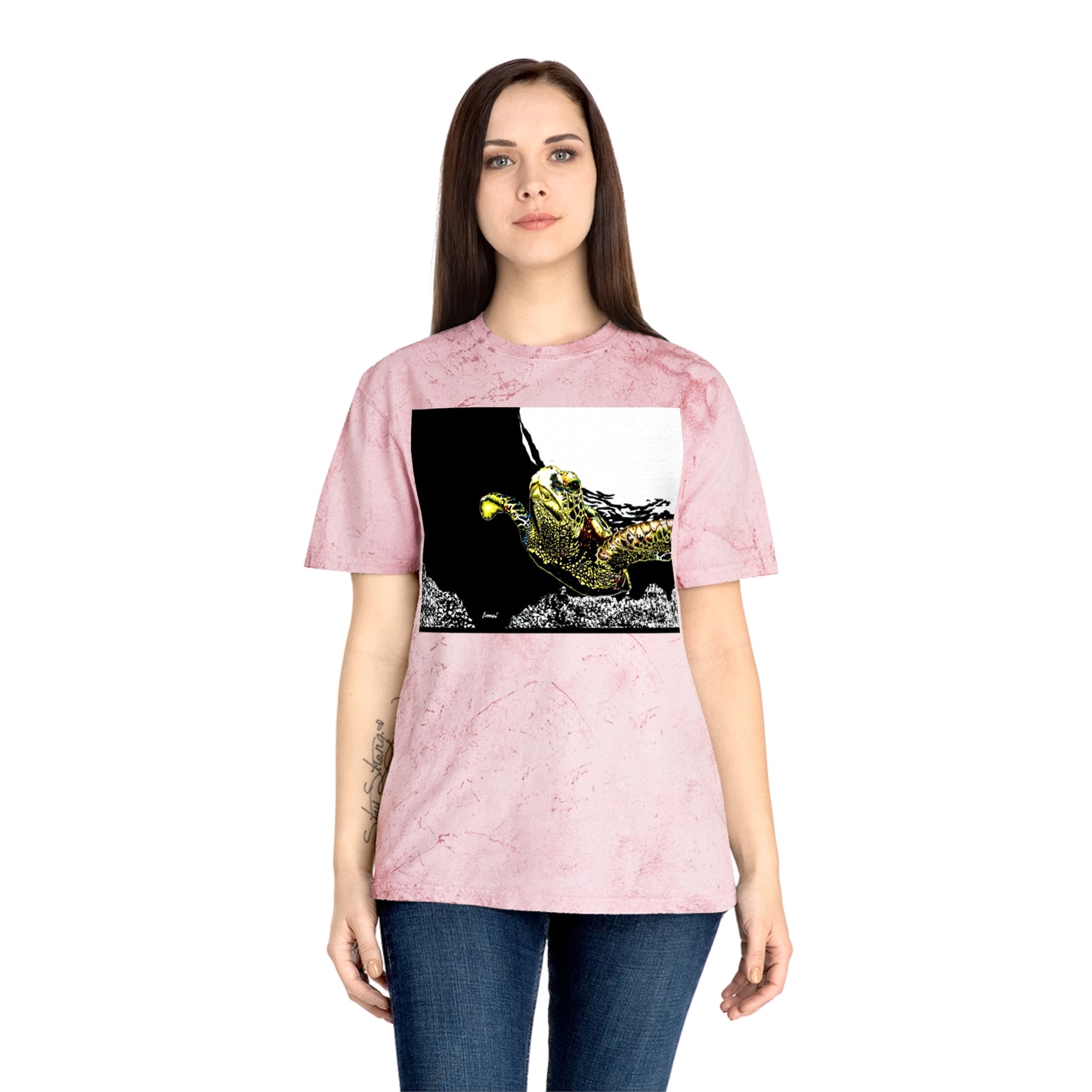 Ocean Vibes Unisex T Shirt with Hand Drawn Sea Turtle Art