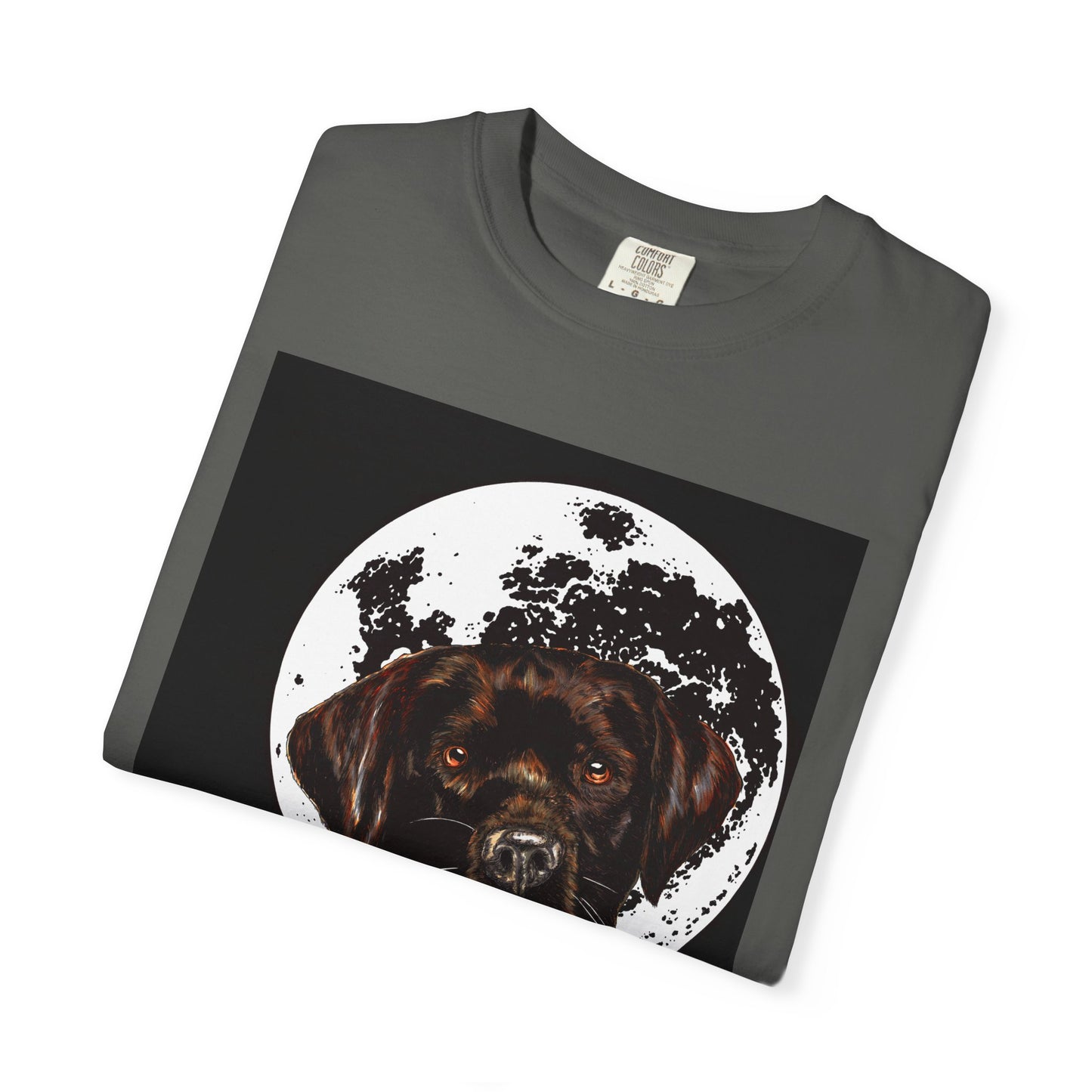 Moonlit Chocolate Lab Unisex Garment-Dyed T-Shirt