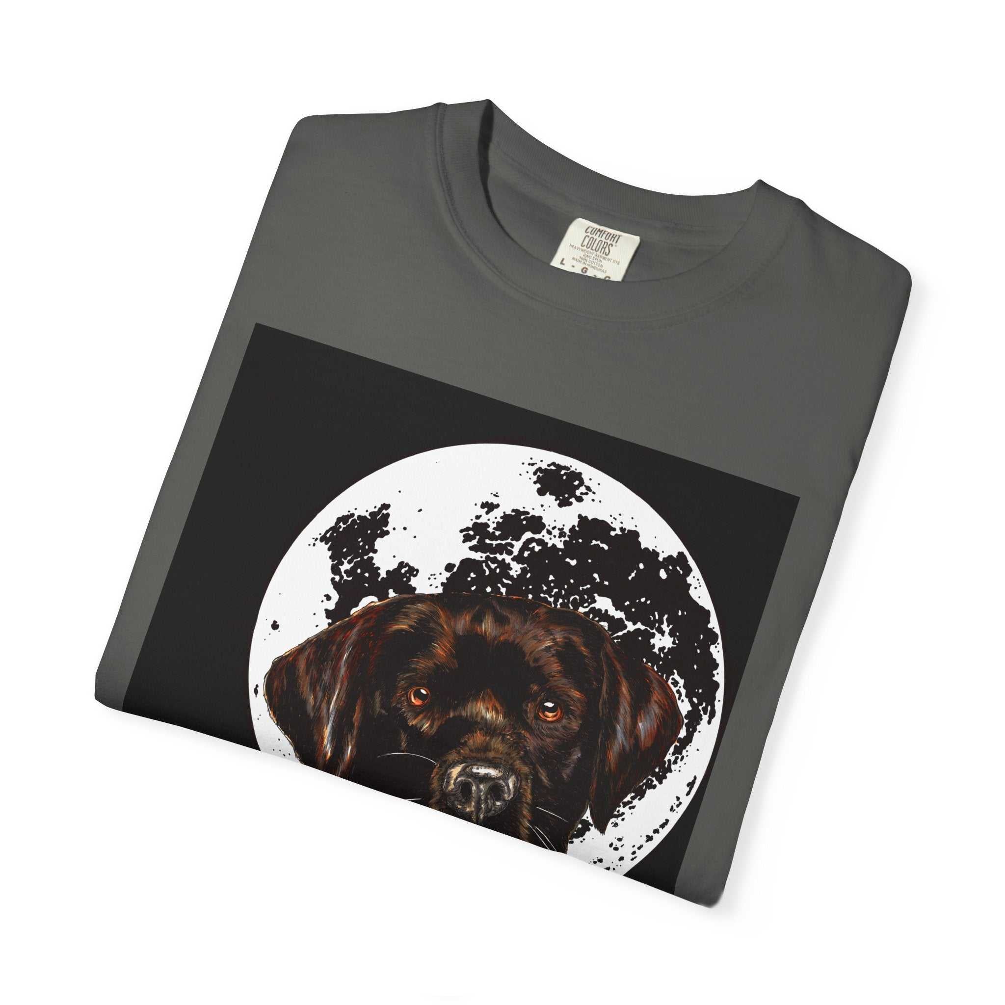 Moonlit Chocolate Lab Unisex Garment-Dyed T-Shirt