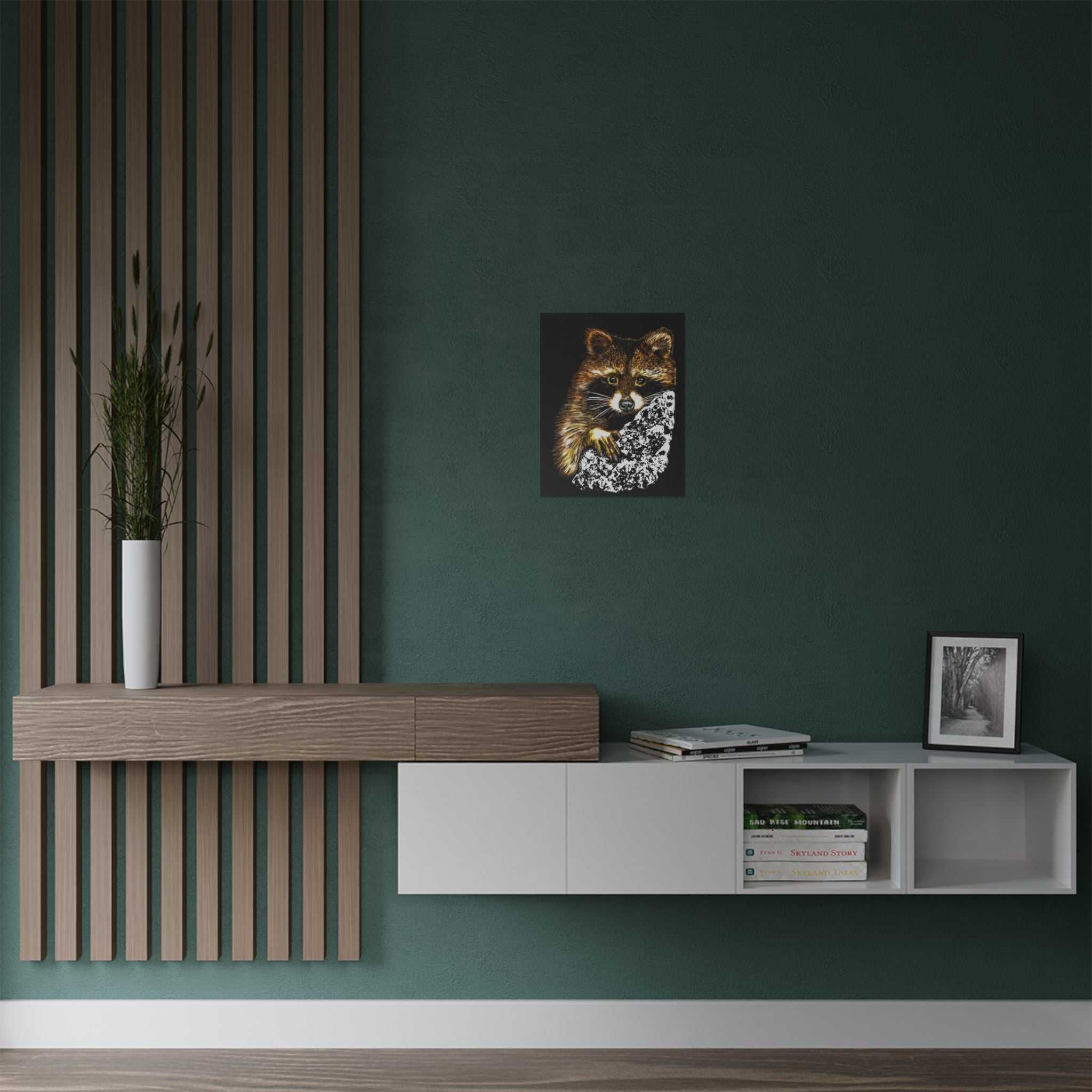 Bring the beauty of nature home with our Raccoon Wildlife Satin Poster - Hand-Drawn Raccoon Art Print. Add a touch of whimsy to your space today!