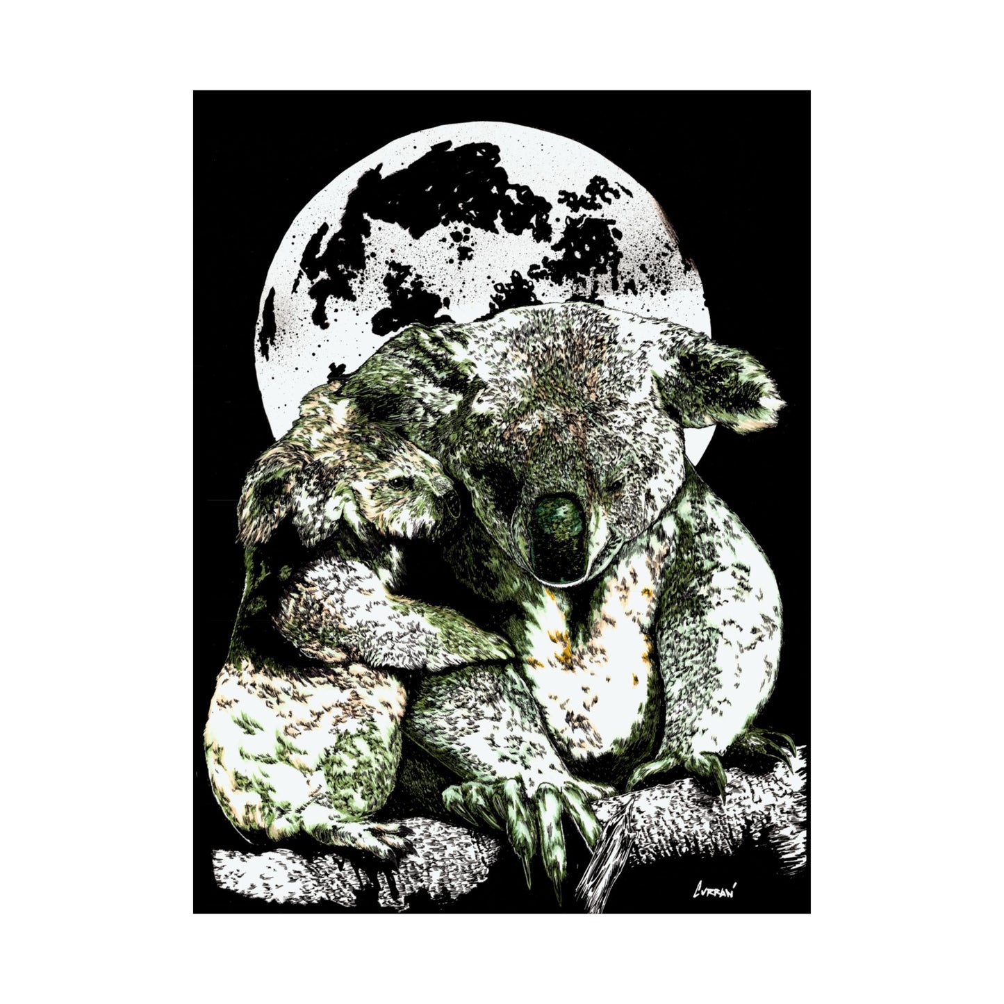 Koala Moon Satin Poster - 300gsm Wall Art for Animal Lovers
