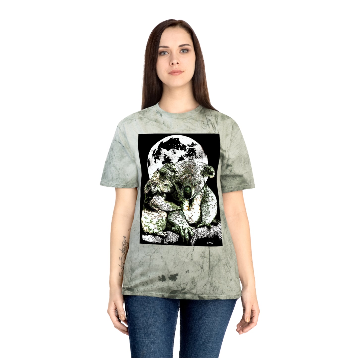 Two Koalas Color Blast T Shirt Original Hand Drawn Art