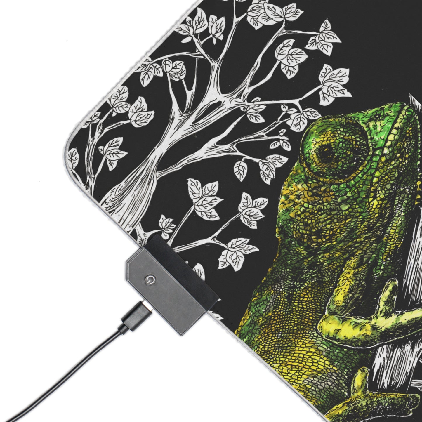 Chameleon LED gaming mouse pad with vibrant colors and dynamic RGB lighting for an enhanced gaming experience.