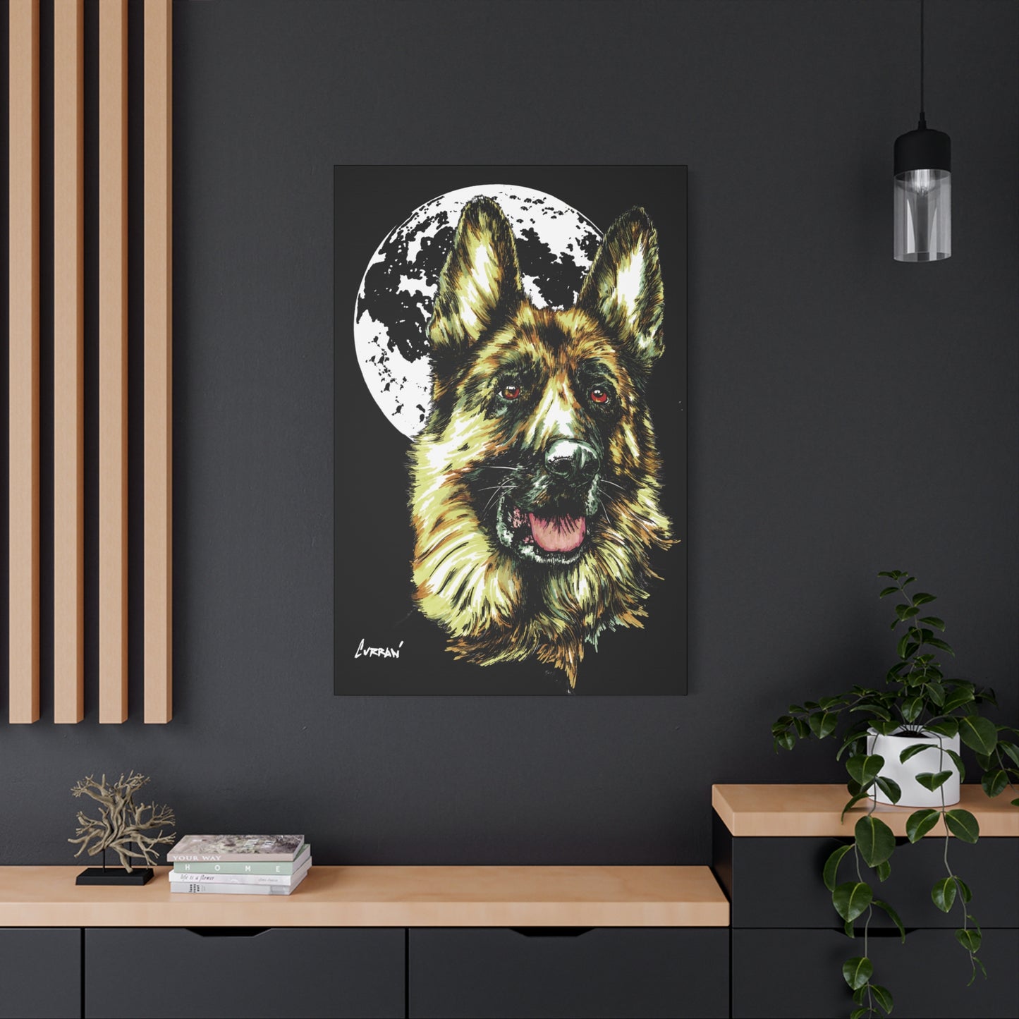 German Shepherd Print, Hand-Drawn Dog Art,