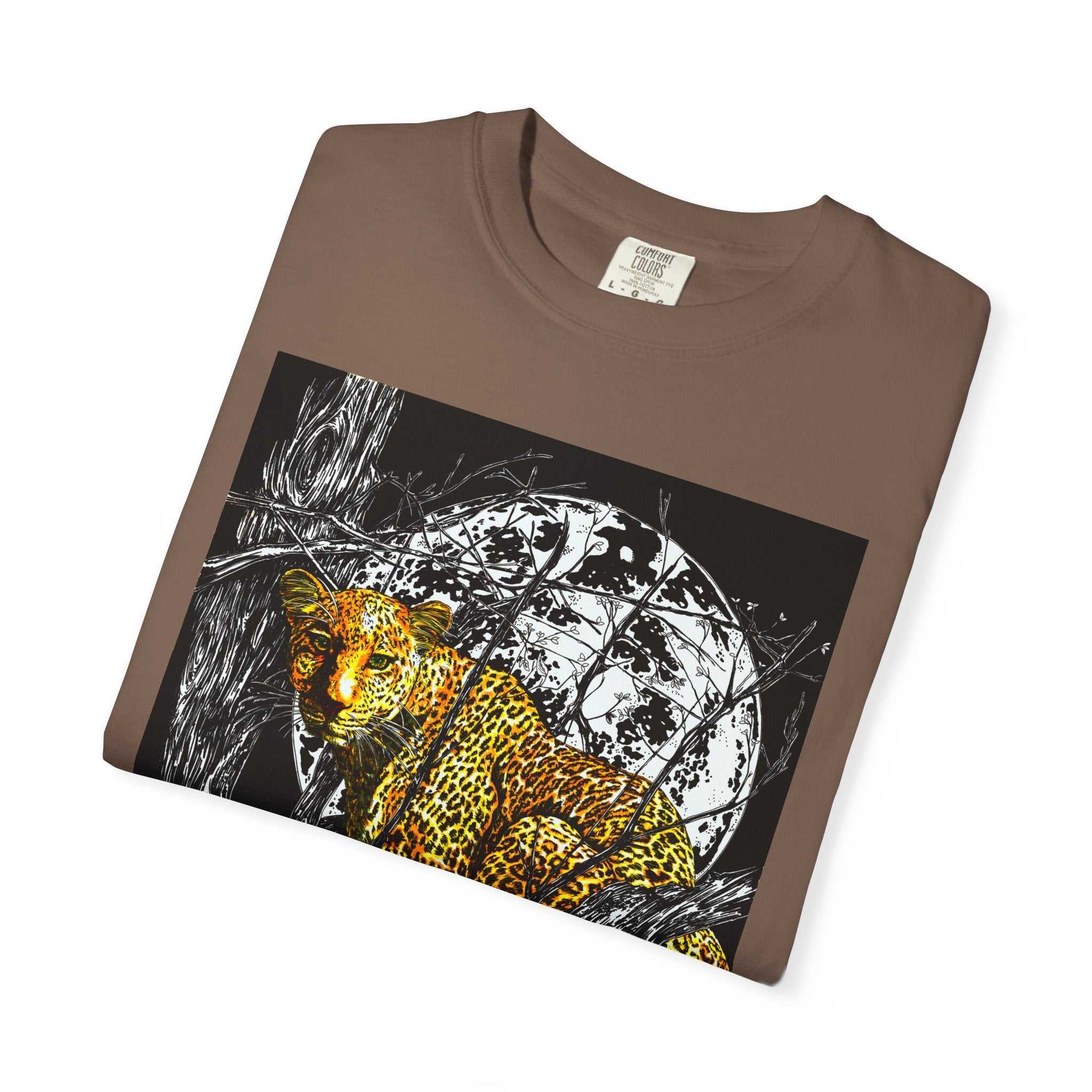 Leopard Unisex Garment-Dyed T-Shirt - Wild Animal Art Tee