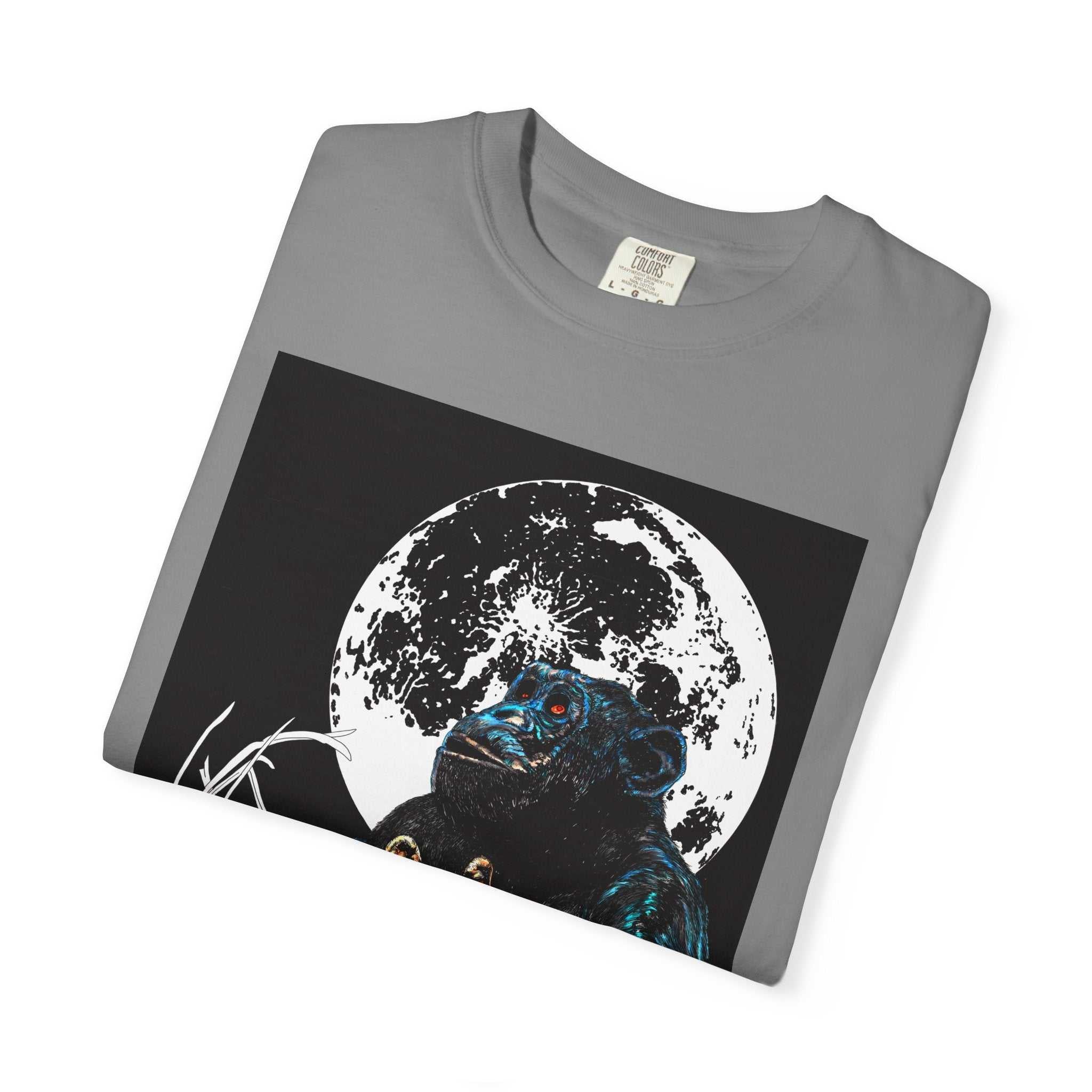 Moonlit Gorilla and Child Unisex Garment-Dyed T-Shirt