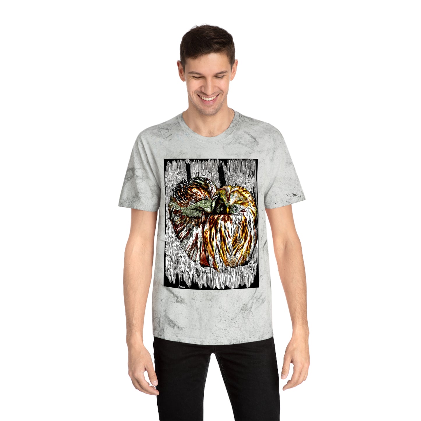 Two Owls in a Tree T-Shirt Original Hand Drawn Art