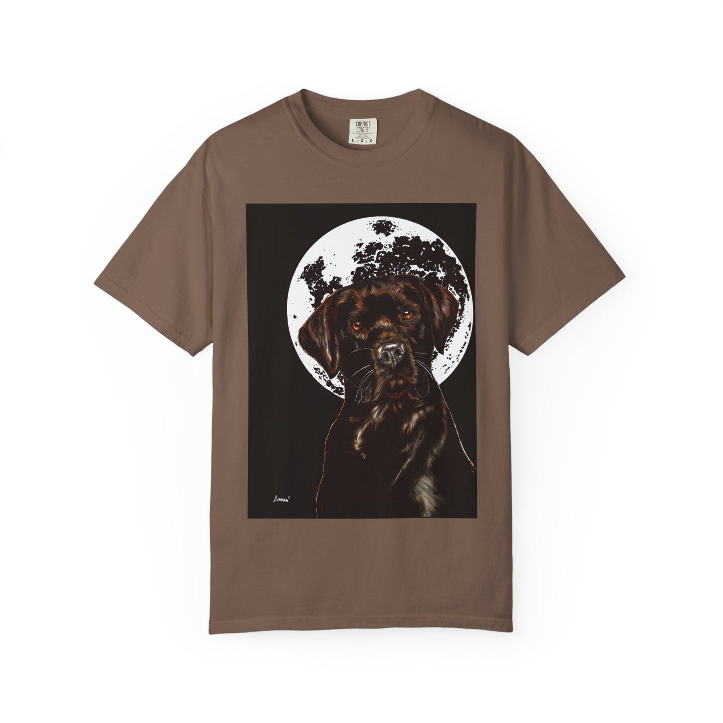 Moonlit Chocolate Lab Unisex Garment-Dyed T-Shirt