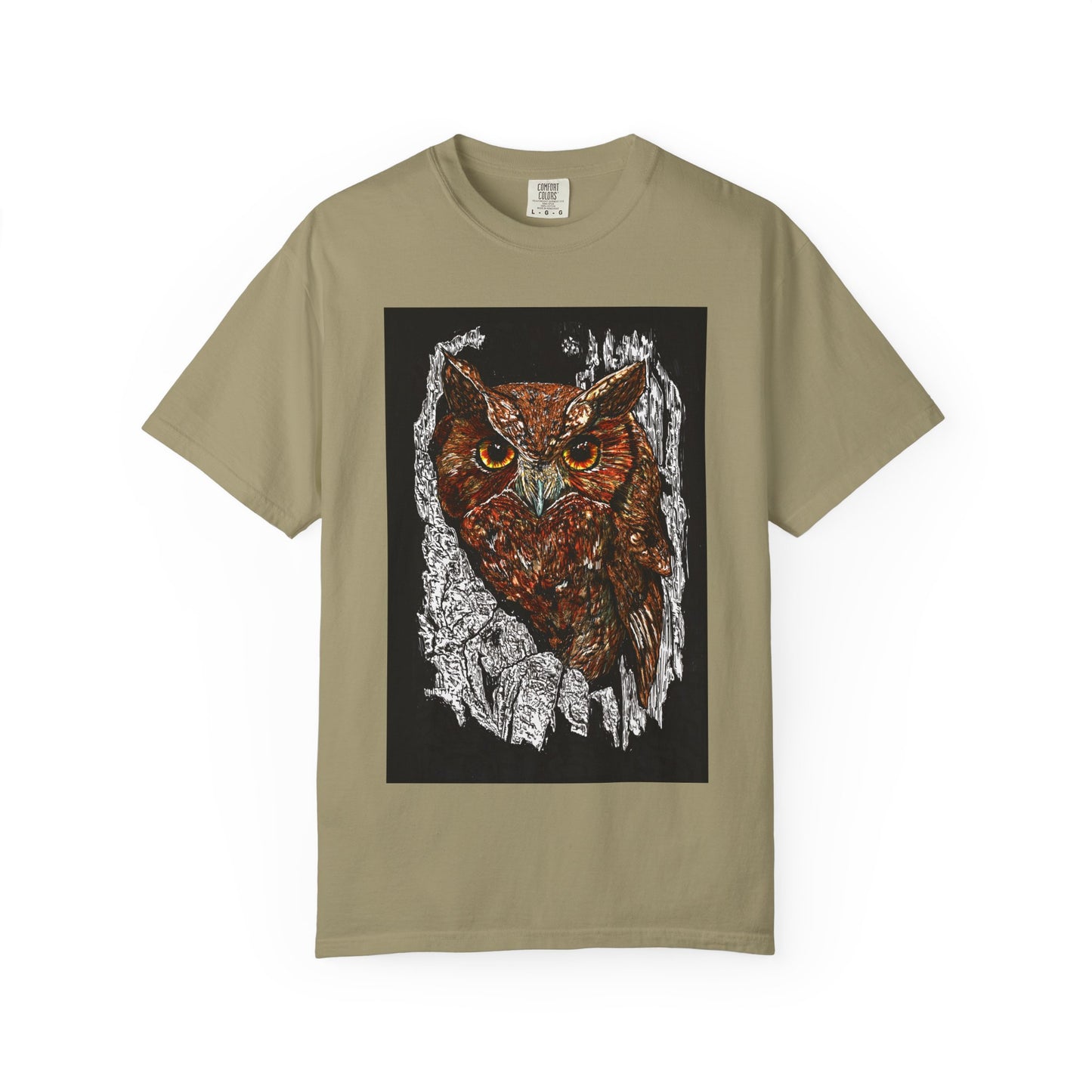 Artistic Owl Unisex Garment-Dyed T-Shirt