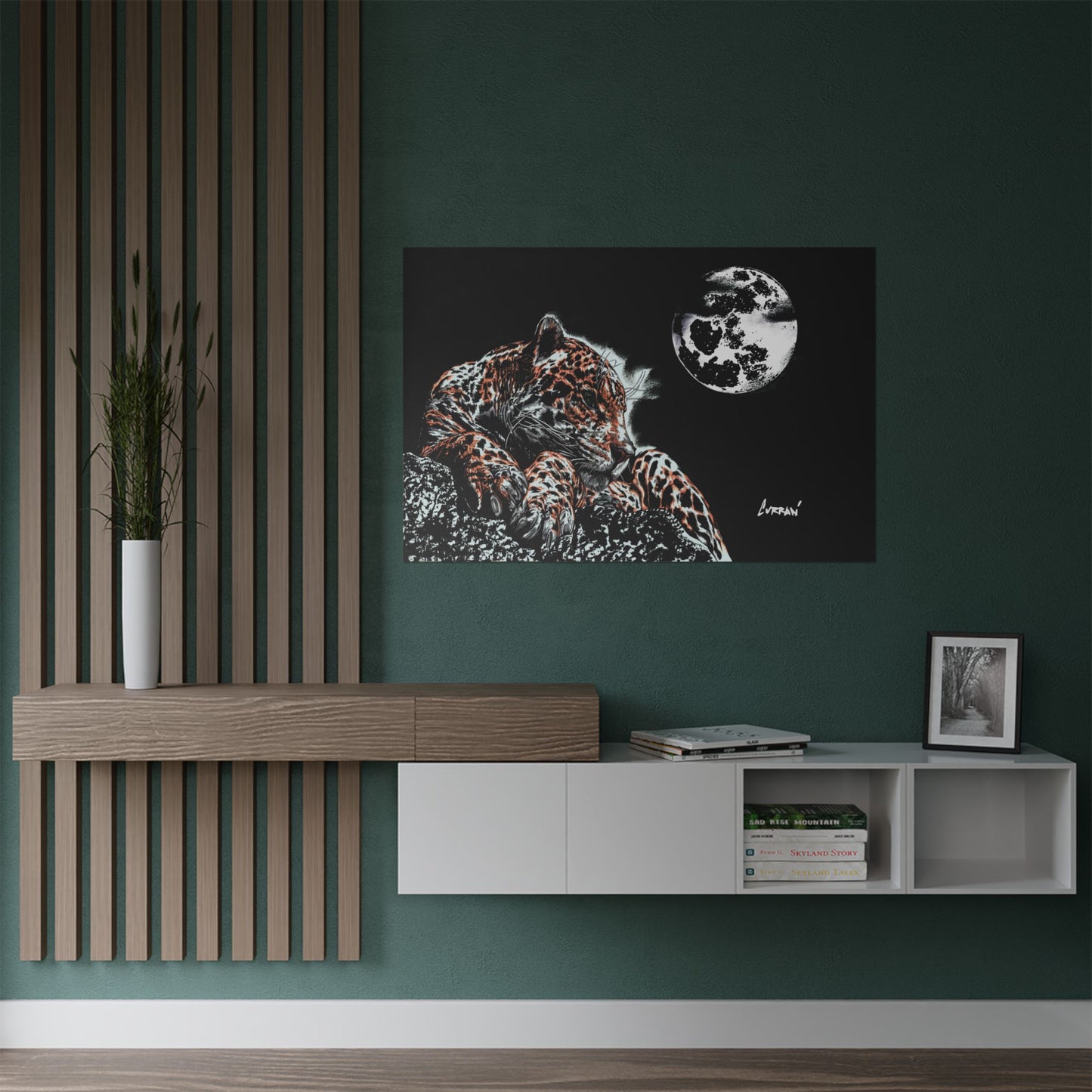 Majestic Leopard Satin Poster (300gsm) - Moonlit Wildlife Art