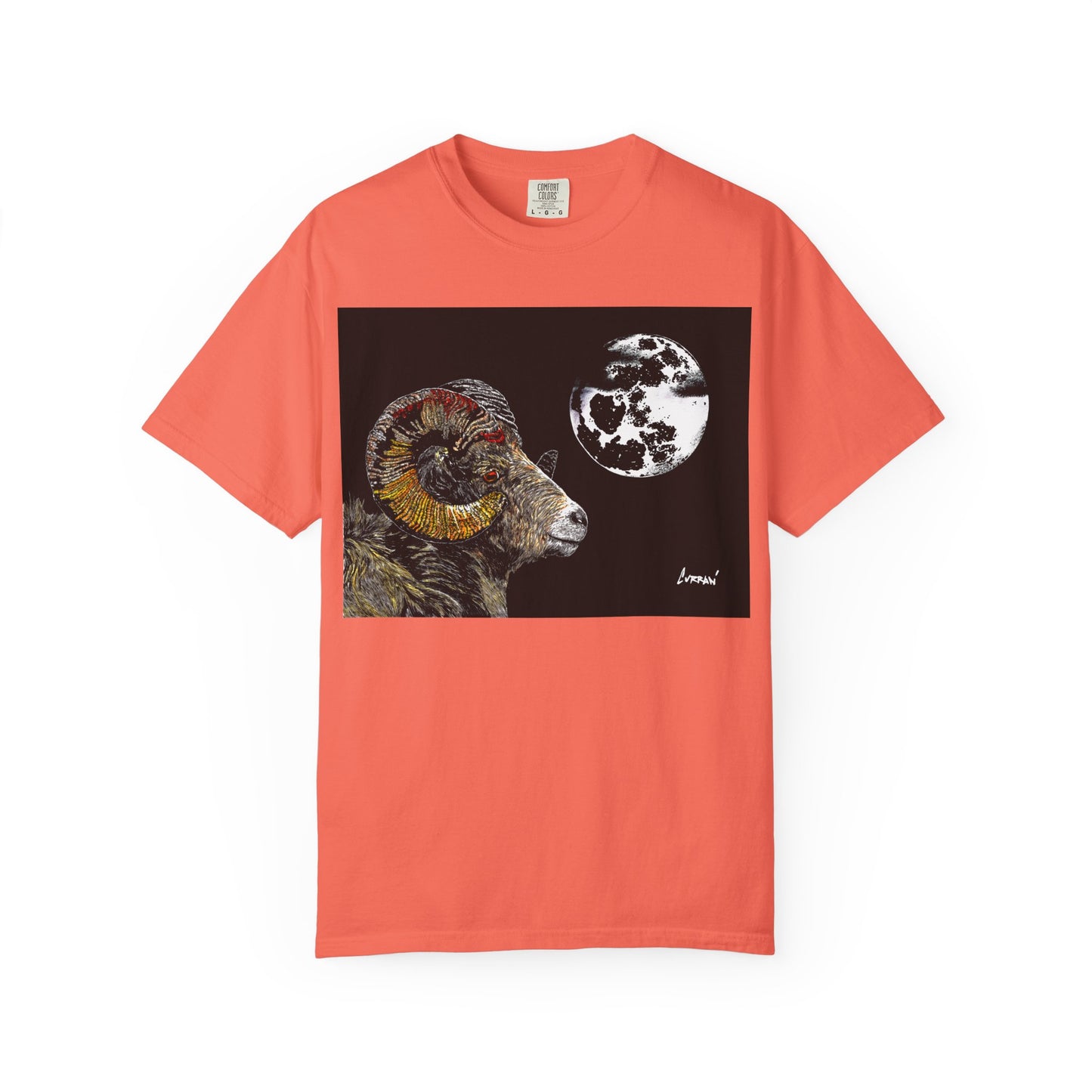 Ram and Moon Graphic Unisex T-Shirt - Nature-Inspired Artwear