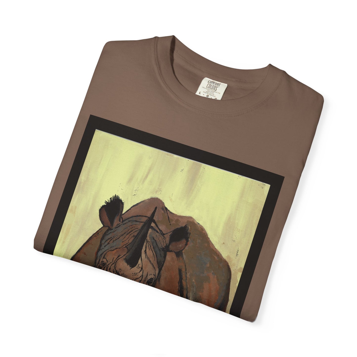 Wildlife Rhinos Unisex Garment-Dyed T-Shirt - Eco-Friendly Nature Art