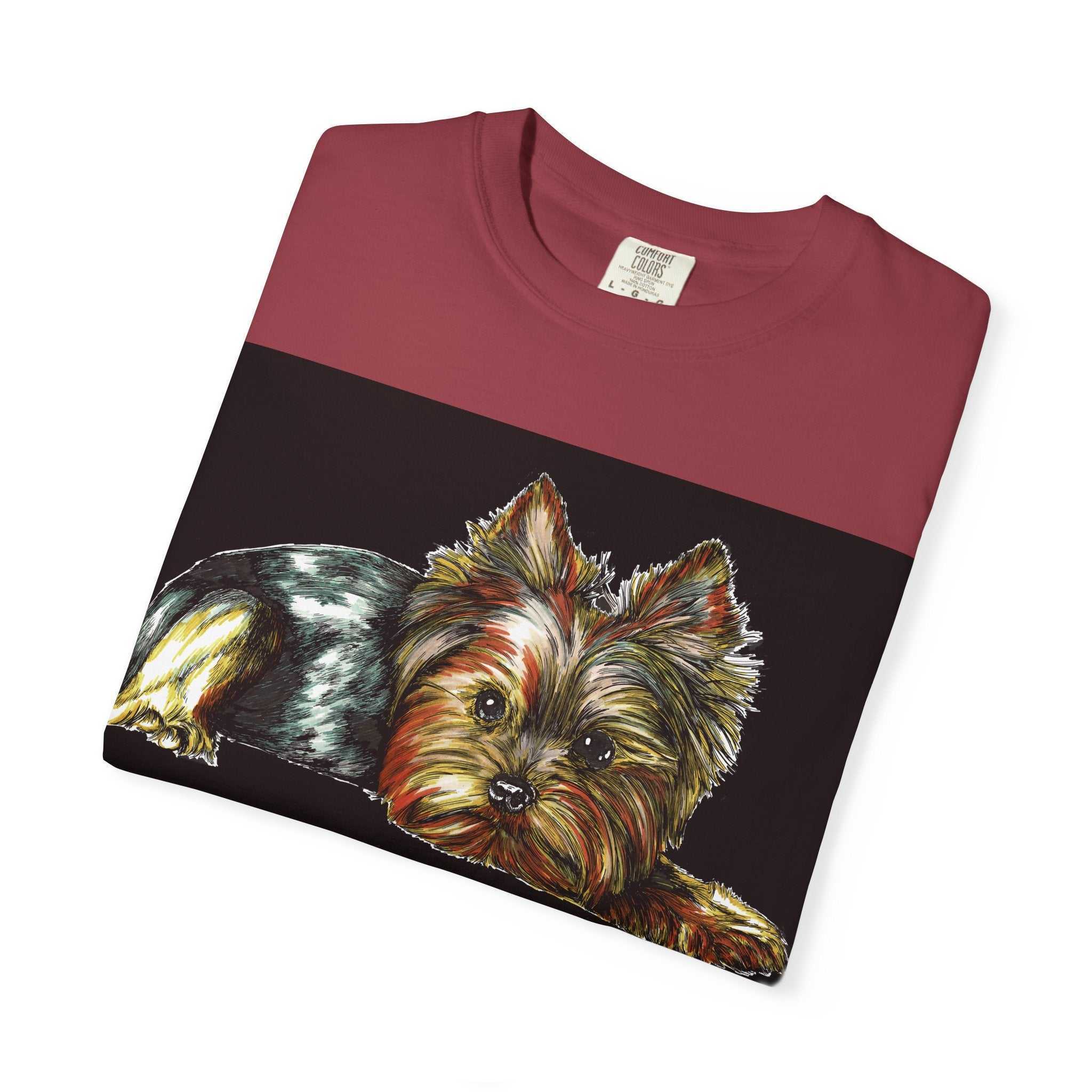 Yorkie Terrier Unisex Garment-Dyed T-Shirt
