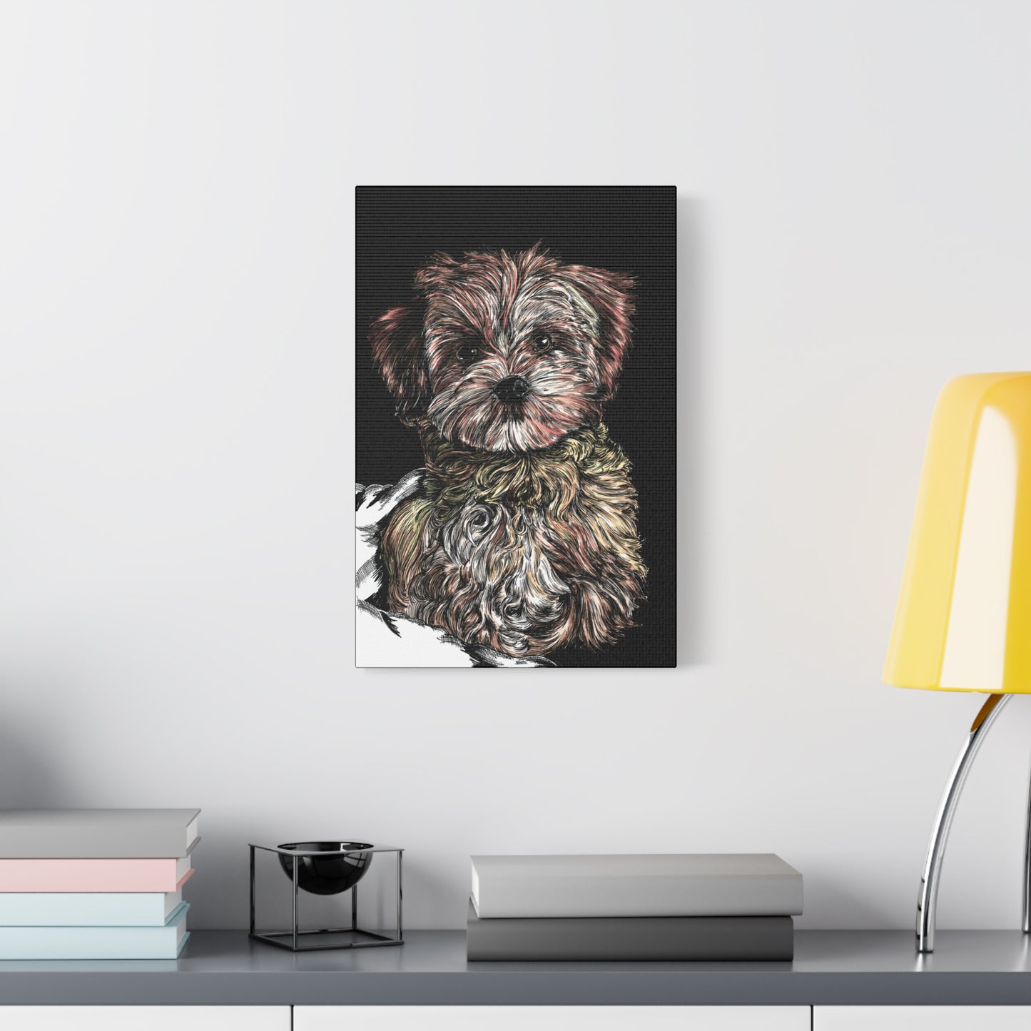 Hand Drawn Dog Portrait Canvas