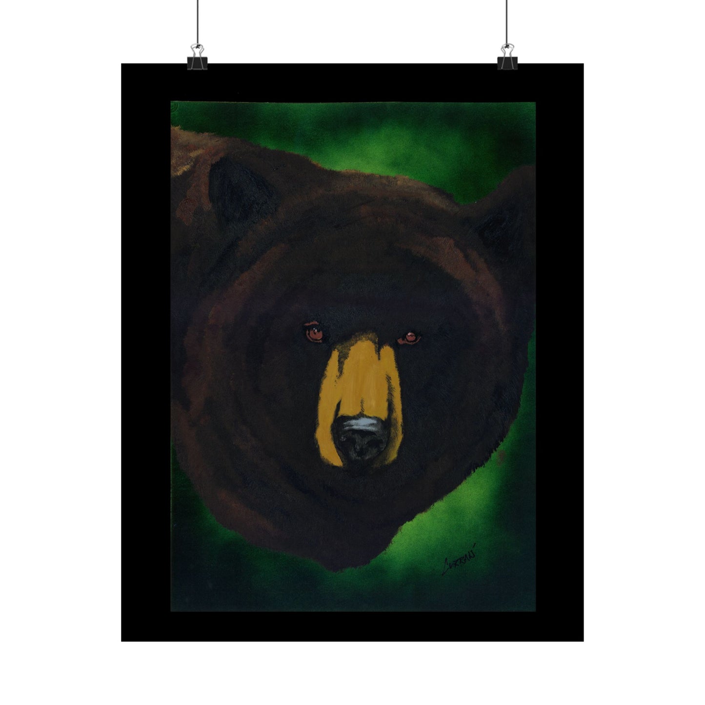 Brown Bear Nature-Inspired Satin Art Print for Animal Lovers