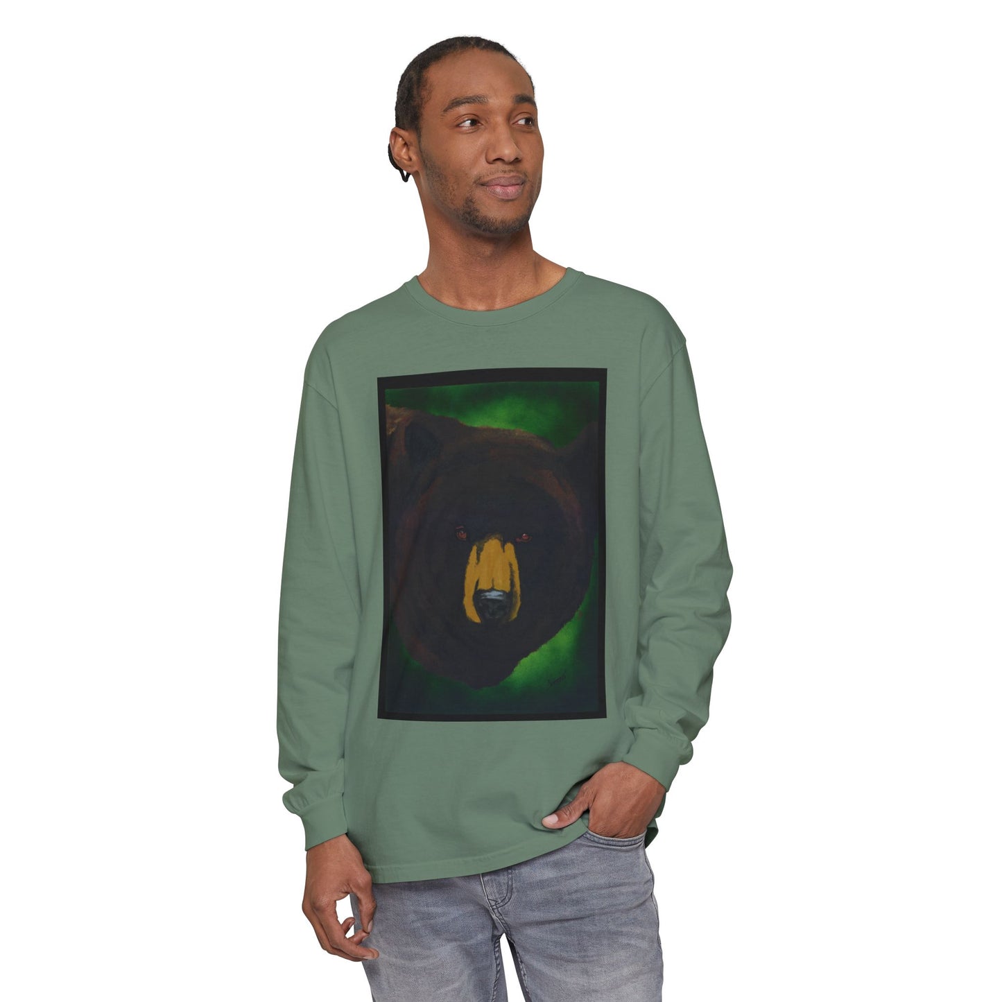 Brown Bear Portrait Long Sleeve Unisex T Shirt