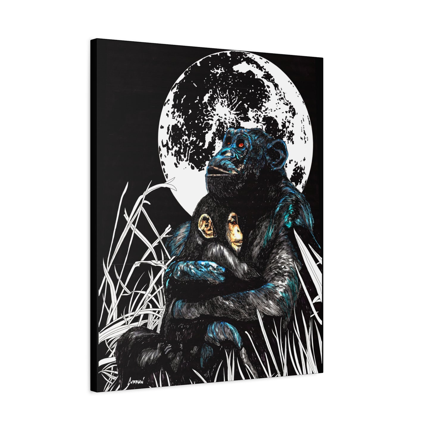 Gorilla Wall Art, Gorilla Print, Hand-Drawn Gorilla, Wildlife Art,