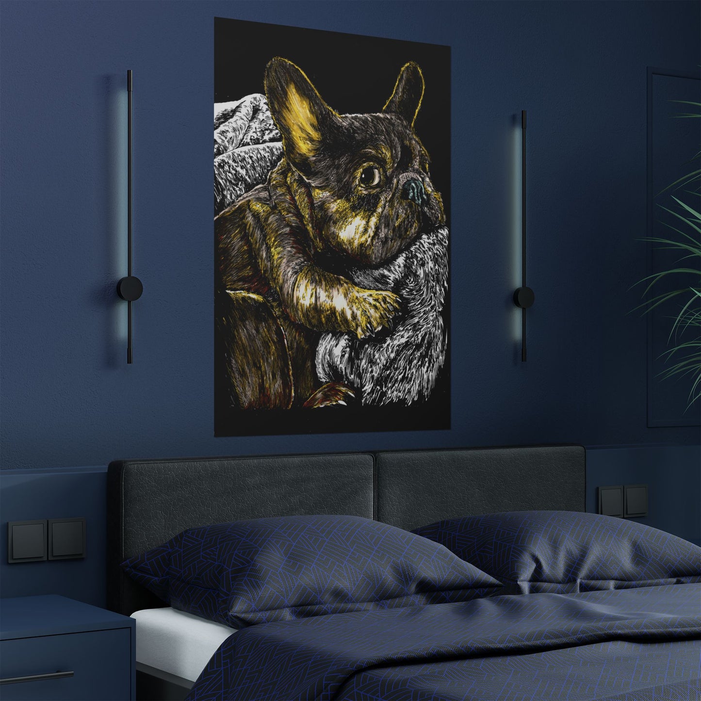 French Bulldog Satin Poster | Art Print for Dog Lovers