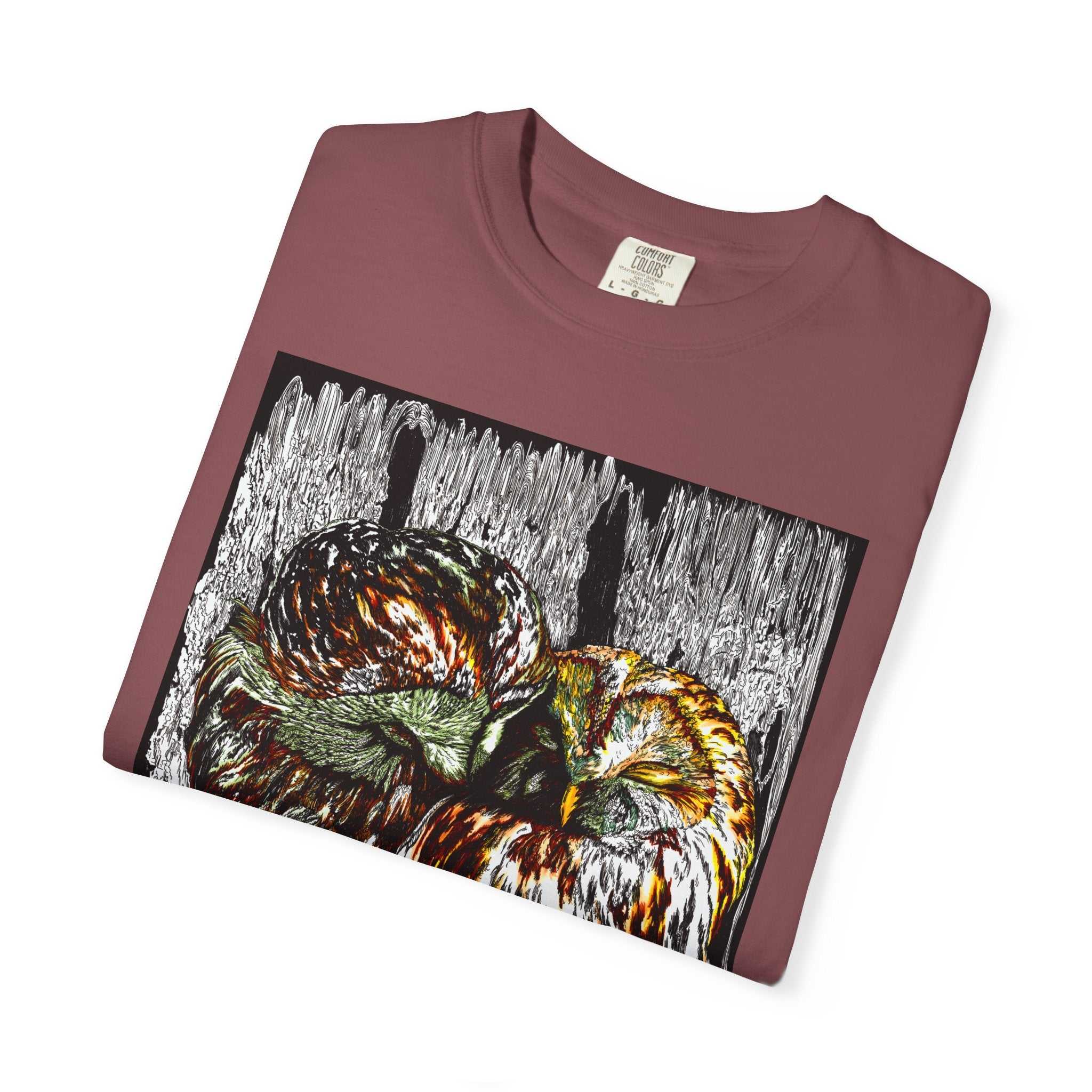 Owls in a Tree Unisex Garment-Dyed T-Shirt