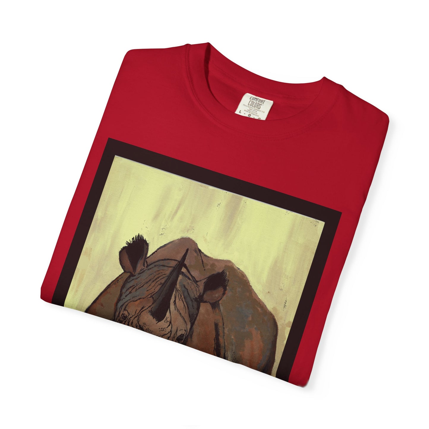 Wildlife Rhinos Unisex Garment-Dyed T-Shirt - Eco-Friendly Nature Art