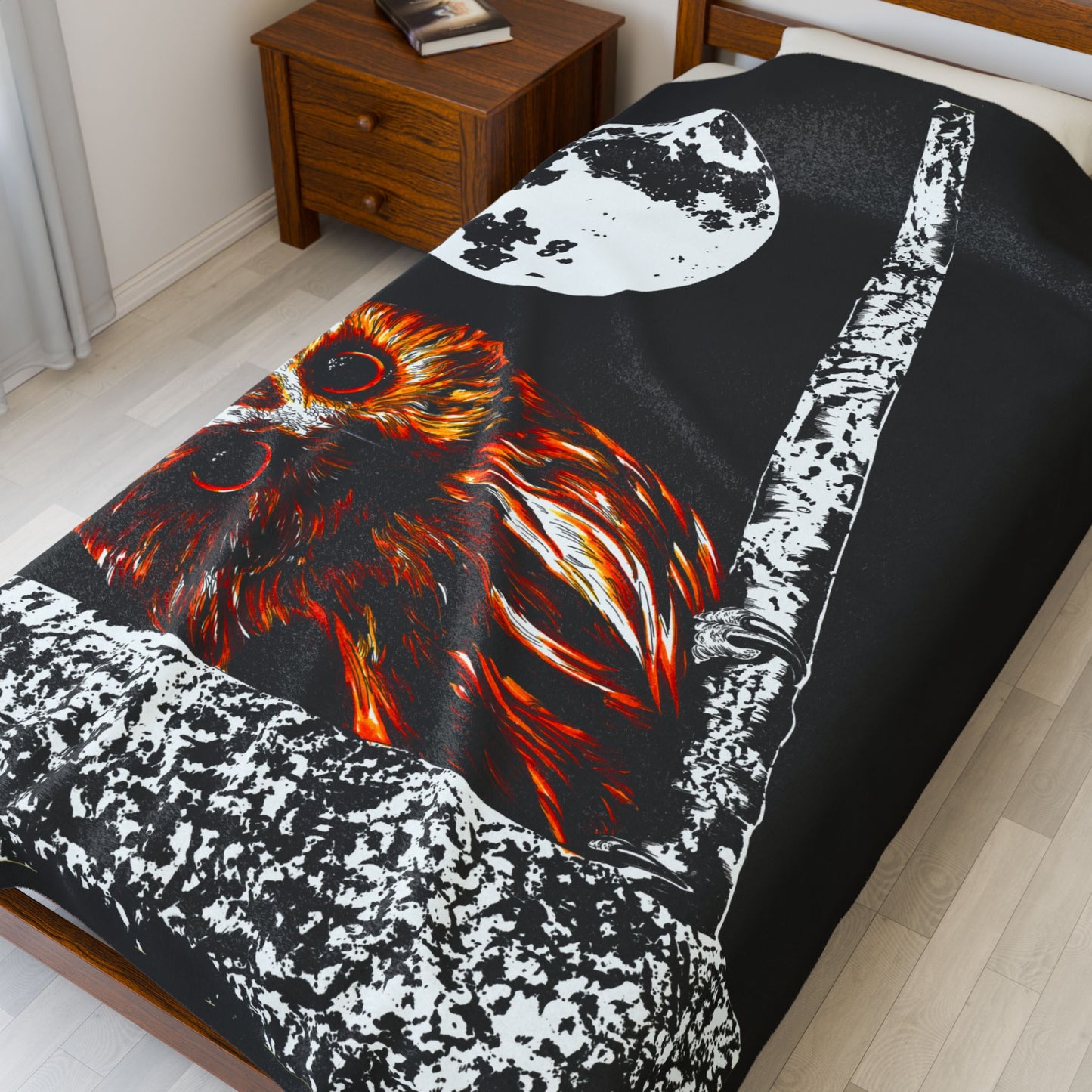 Velveteen Plush Blanket with Owl Design Perfect for Gifts