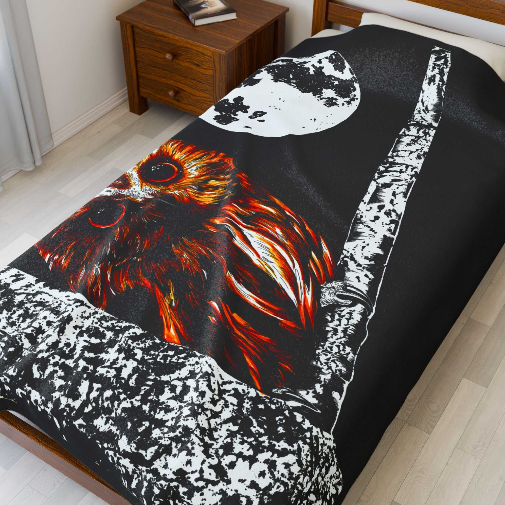 Velveteen Plush Blanket with Owl Design Perfect for Gifts