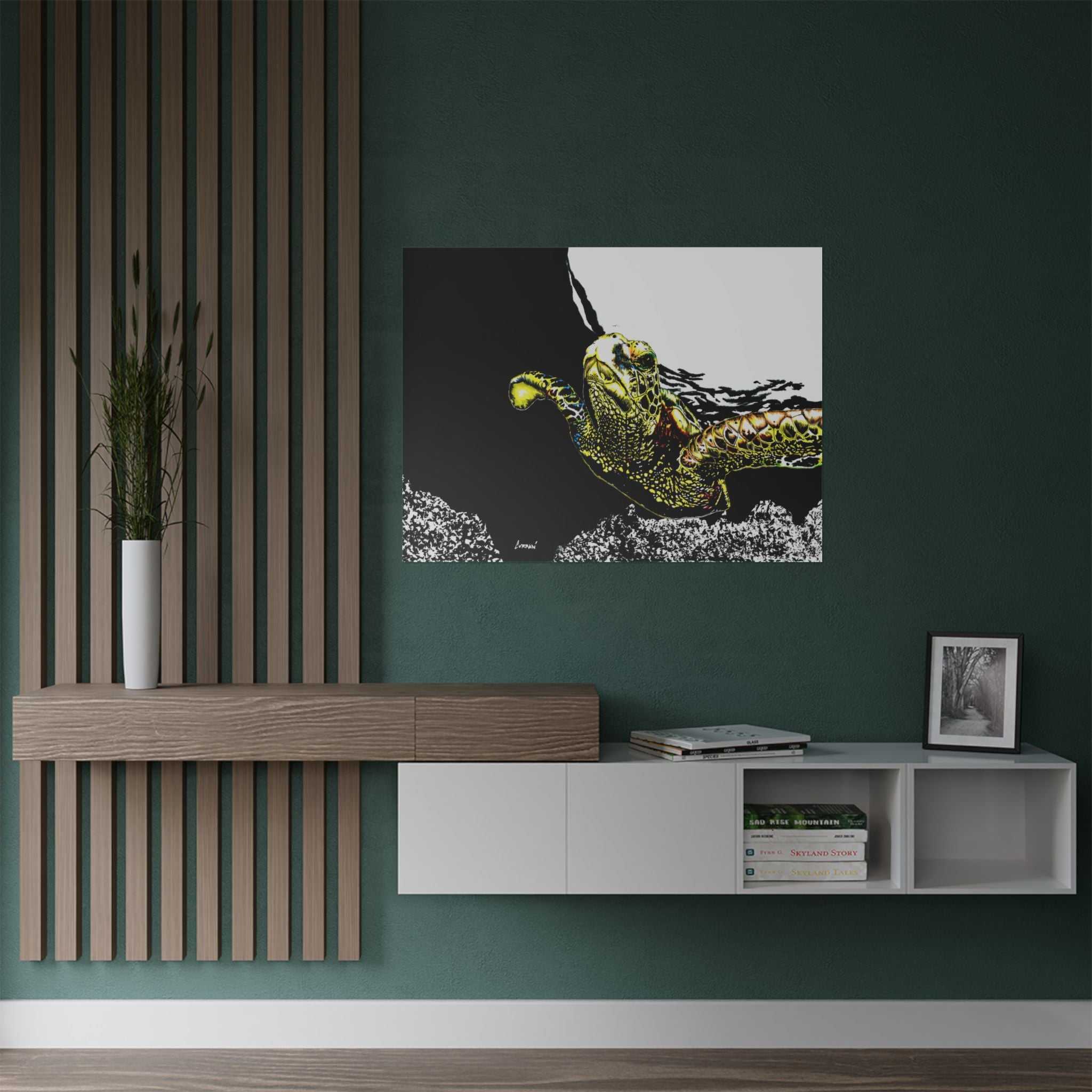 Transform your space with our stunning Sea Turtle Satin Poster, Vibrant Ocean Decor for Marine Life Enthusiasts for marine life into your home today!