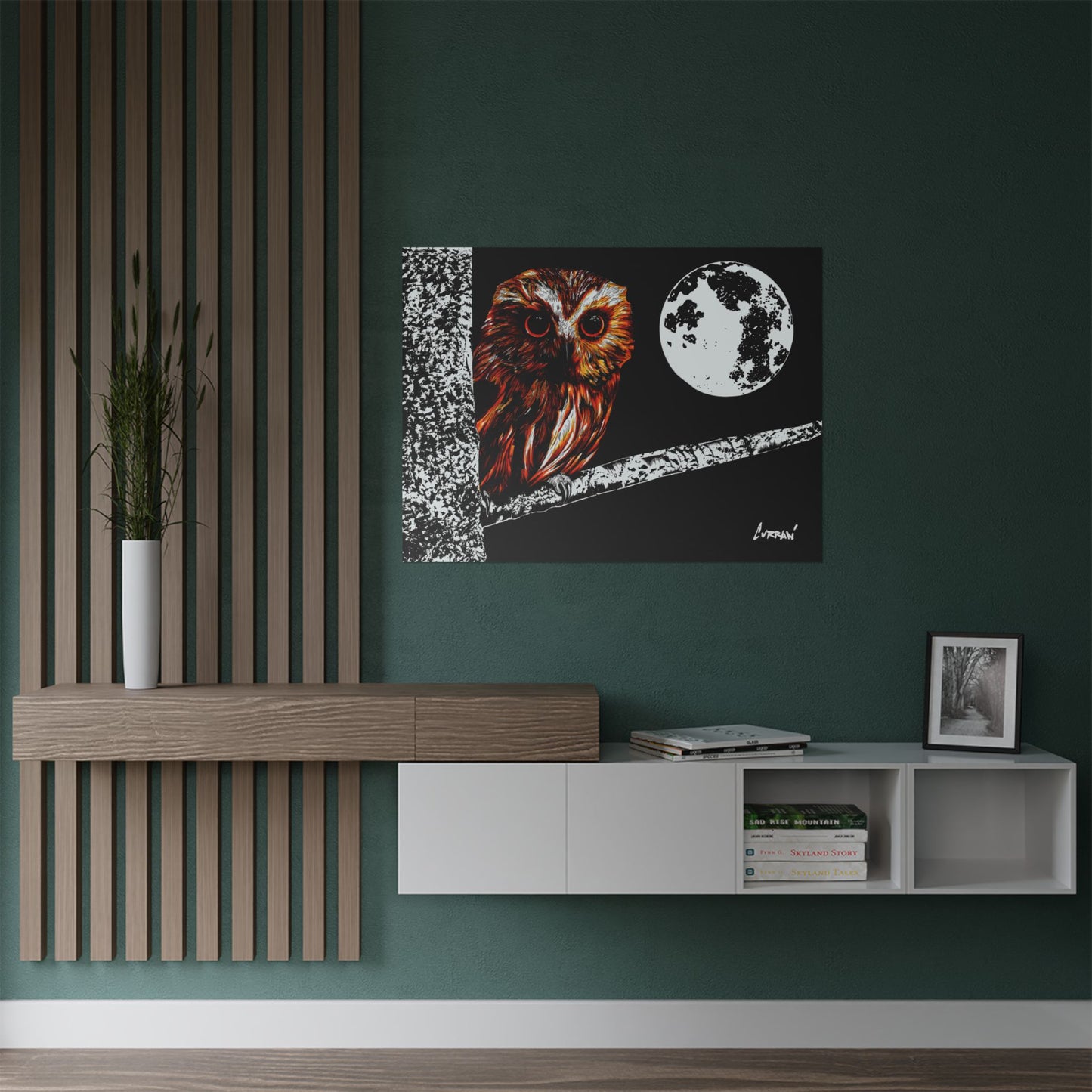Mystical Owl Satin Poster | 300gsm Wall Art for Nature Lovers
