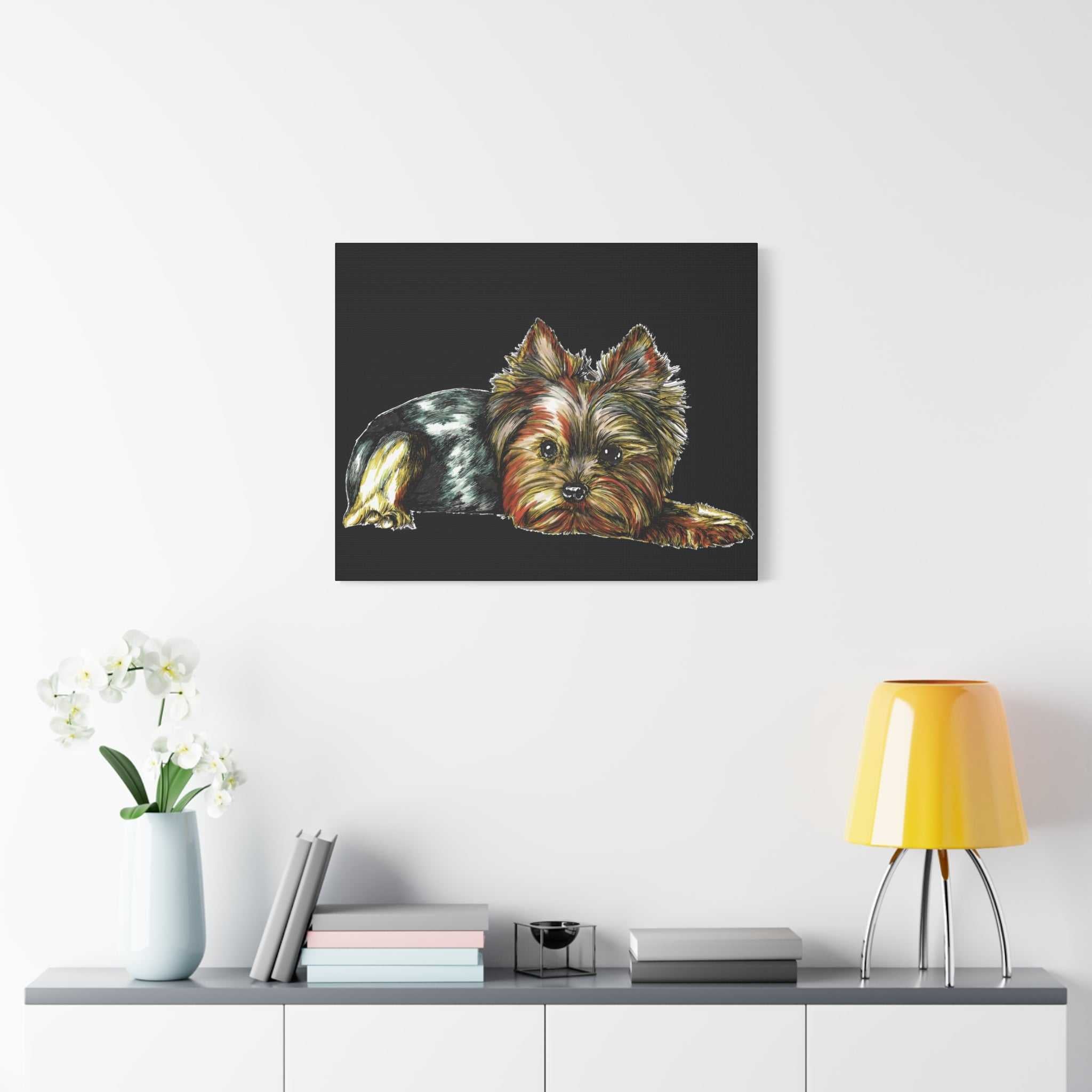 Bring home our Yorkshire Terrier Canvas Art - Cute Dog Stretched Print for Pet Lovers and show off your furry friend in style!