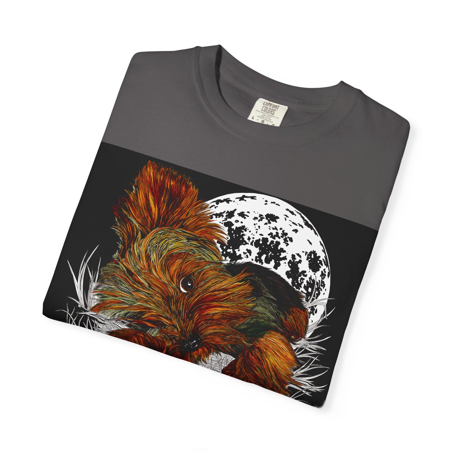 Yorkie Terrier Unisex Garment-Dyed T-Shirt – Original Hand-Drawn Art