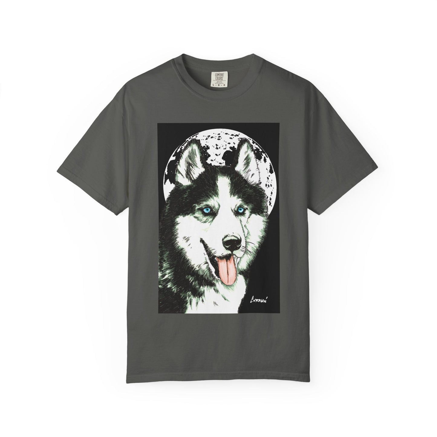 Siberian Husky Unisex Garment-Dyed T-Shirt – Original Hand-Drawn Art
