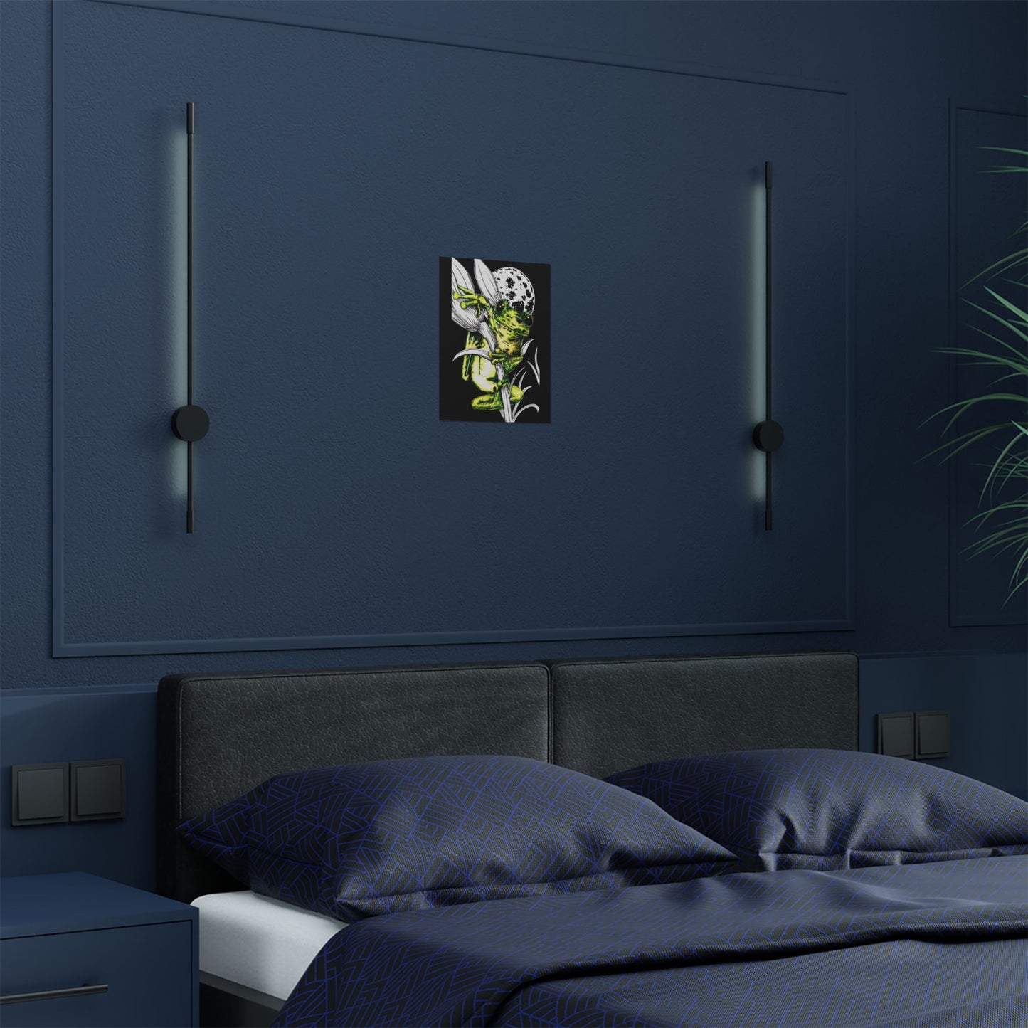 Whimsical Frog Satin Poster - Vibrant Wall Art for Nature Lovers