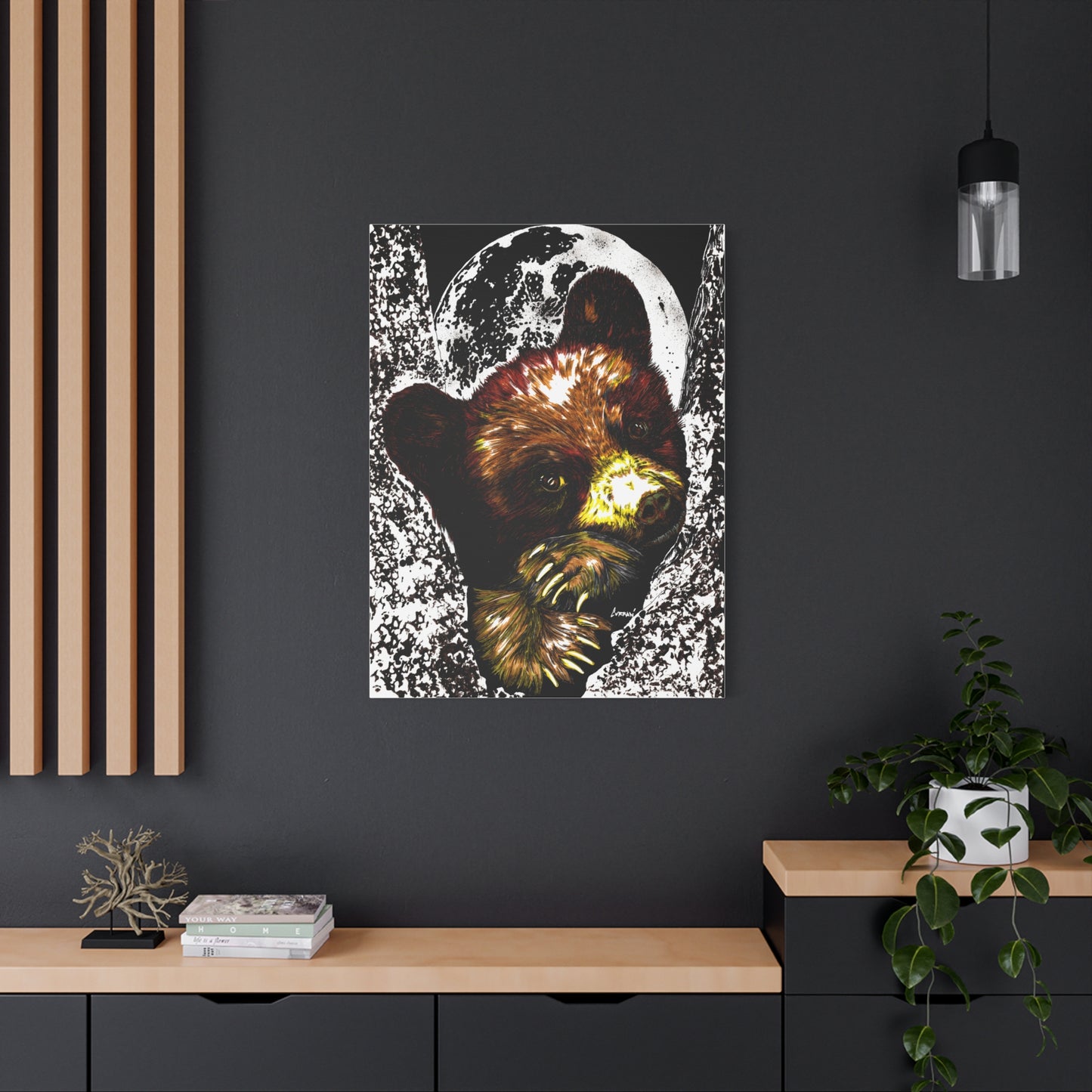 Brown Bear Cub Print of the Original, hand drawn wall art