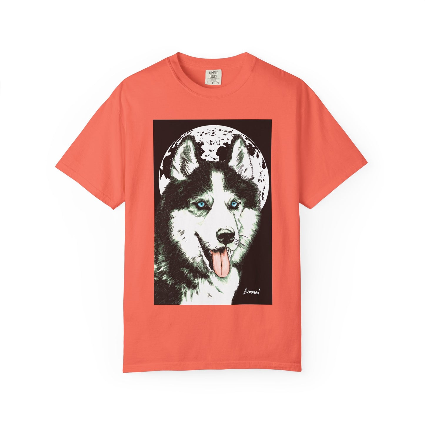 Siberian Husky Unisex Garment-Dyed T-Shirt – Original Hand-Drawn Art