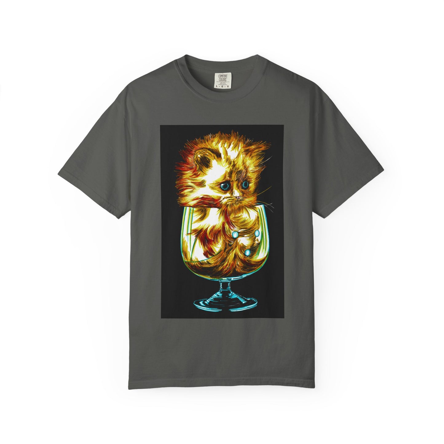 Kitten in a Glass Unisex T-shirt - Hand Drawn Art