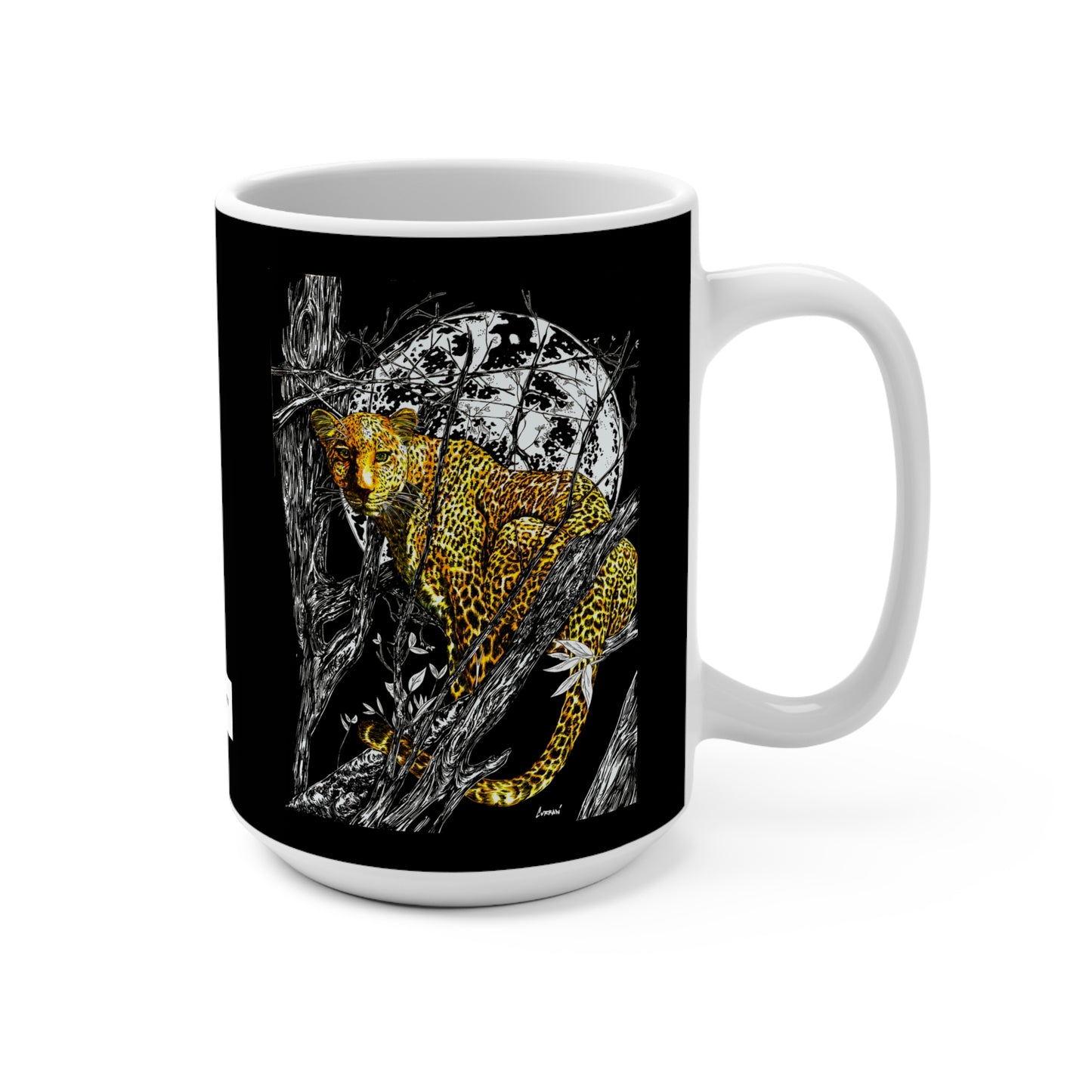 Cheetah in a Tree 15oz Mug – Original Hand-Drawn Art