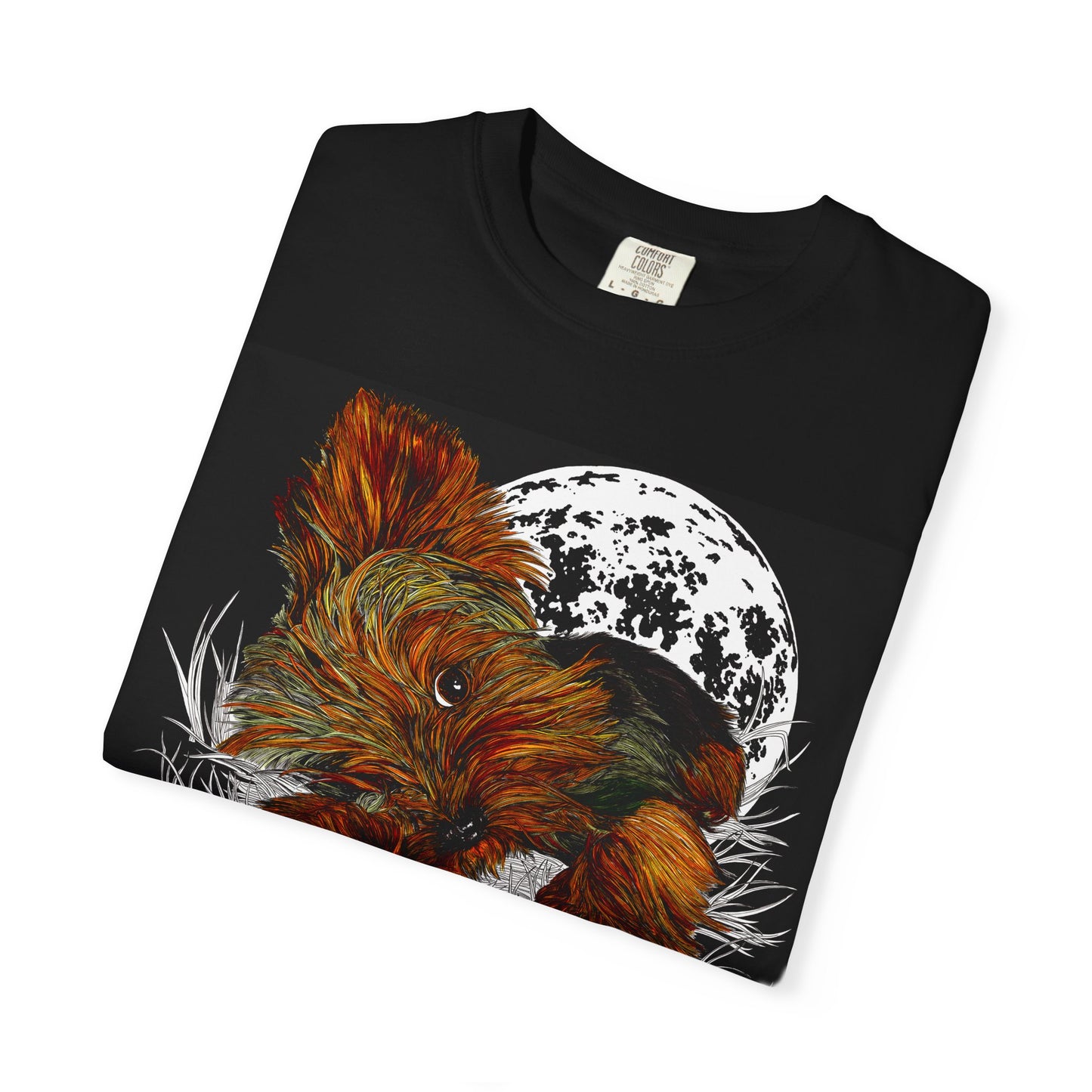 Yorkie Terrier Unisex Garment-Dyed T-Shirt – Original Hand-Drawn Art